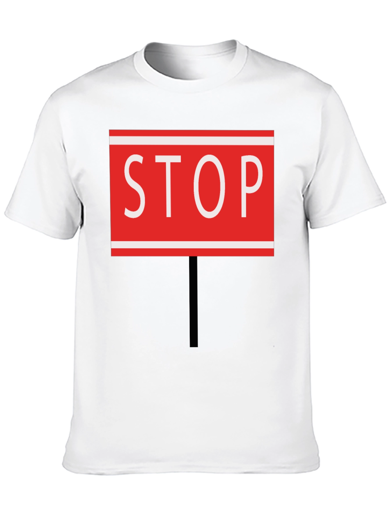 Black Stop Sign Graphic Tee - Black Cotton Blend view 10