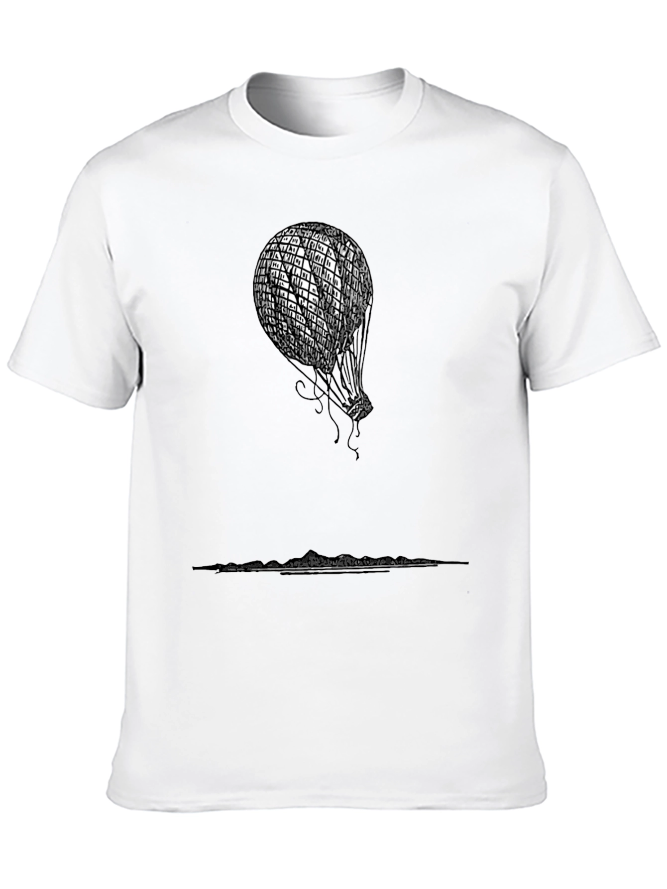 Black Black Hot Air Balloon Graphic Tee view 10