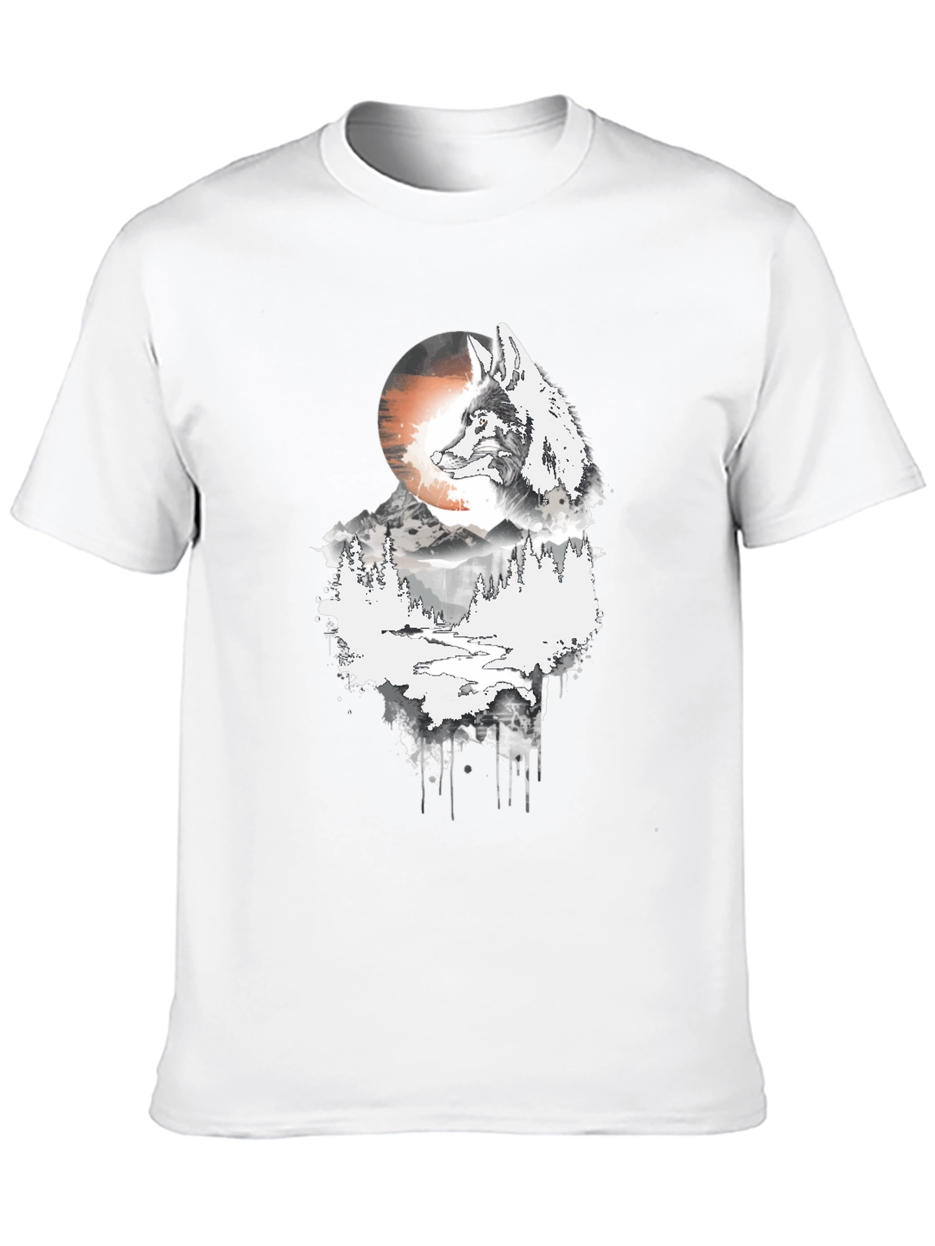 Wolf Moon Graphic Tee - Men's Black T-Shirt - 10