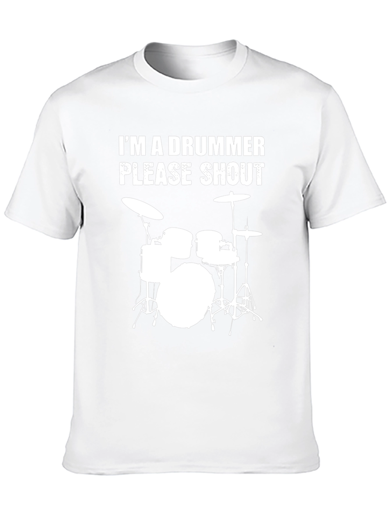 Black I'm a Drummer Please Shout T-Shirt view 10