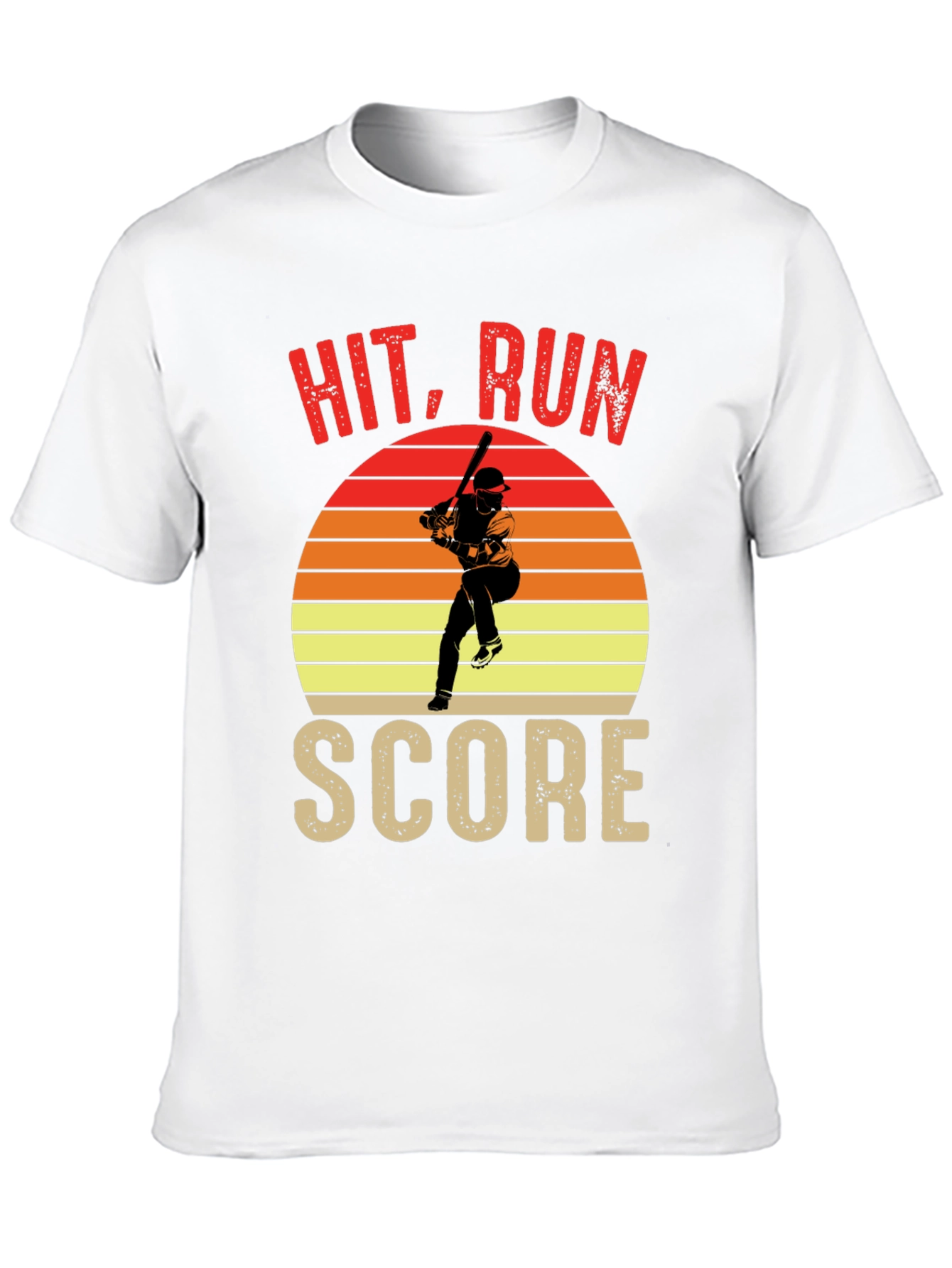 Black Hit Run Score Graphic T-Shirt Baseball Fan view 10