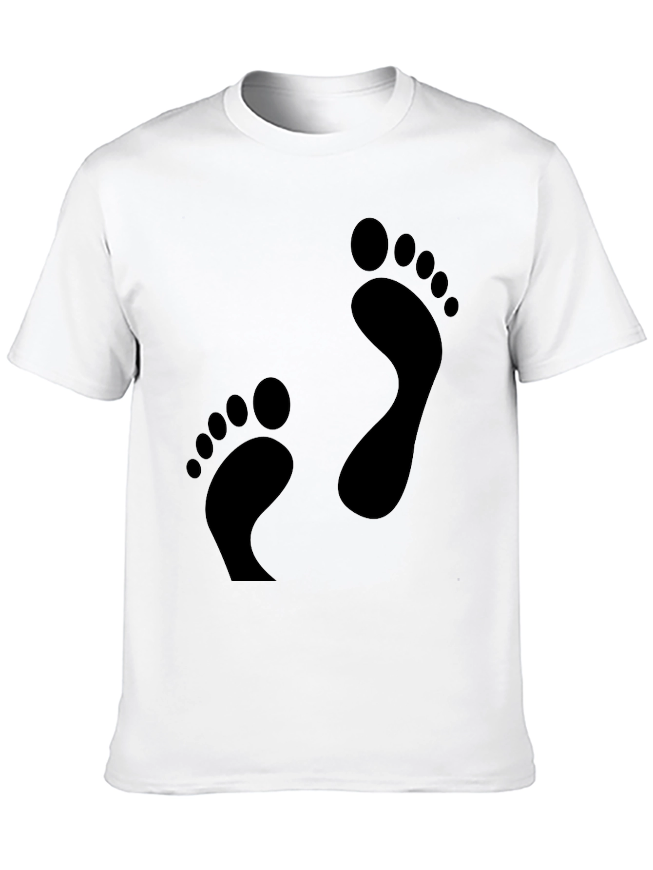 Black Footprint Black T-Shirt - Fun Casual Tee view 10
