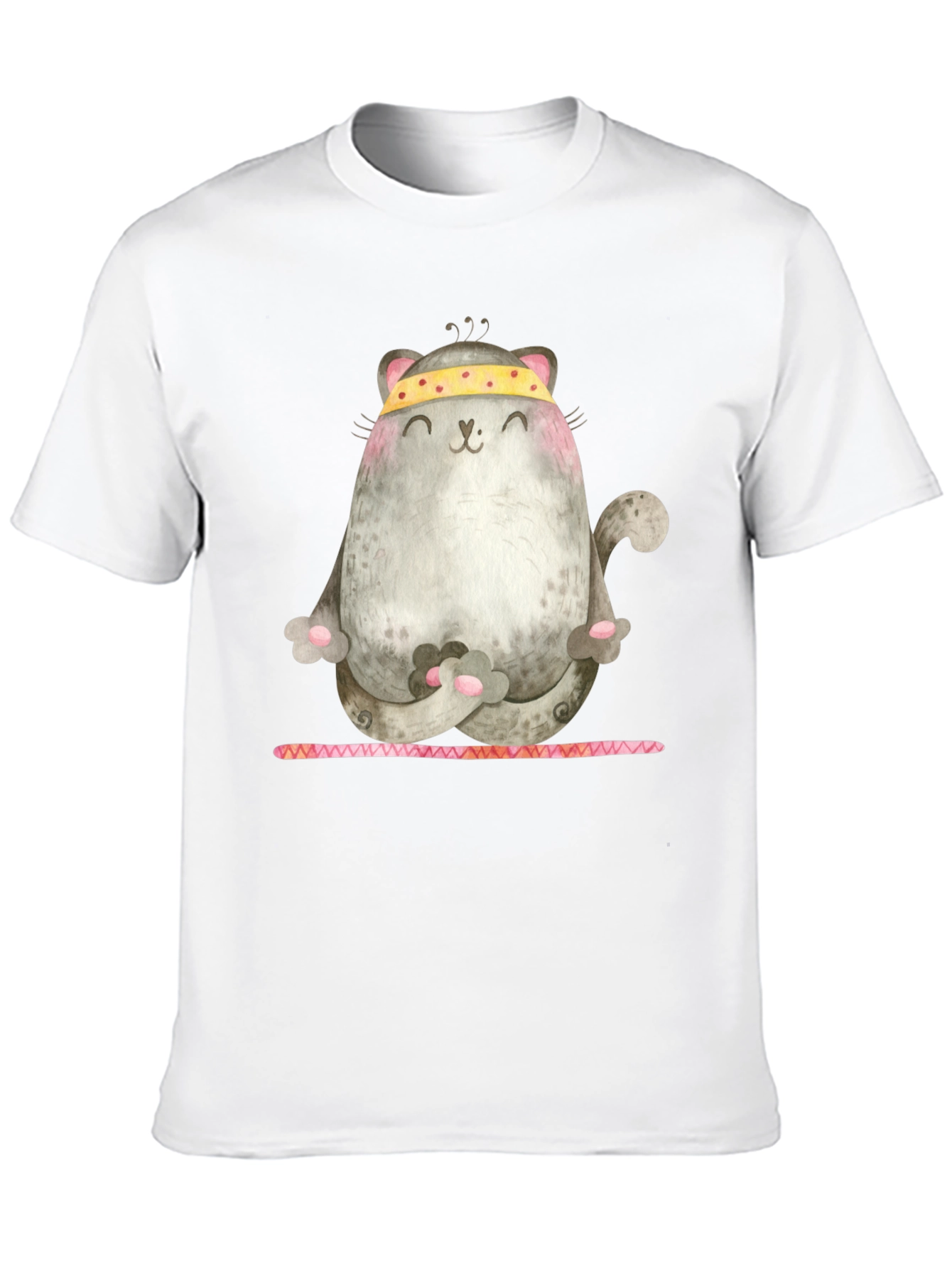 Black Yoga Cat Graphic Tee - Zen Kitten Shirt view 10