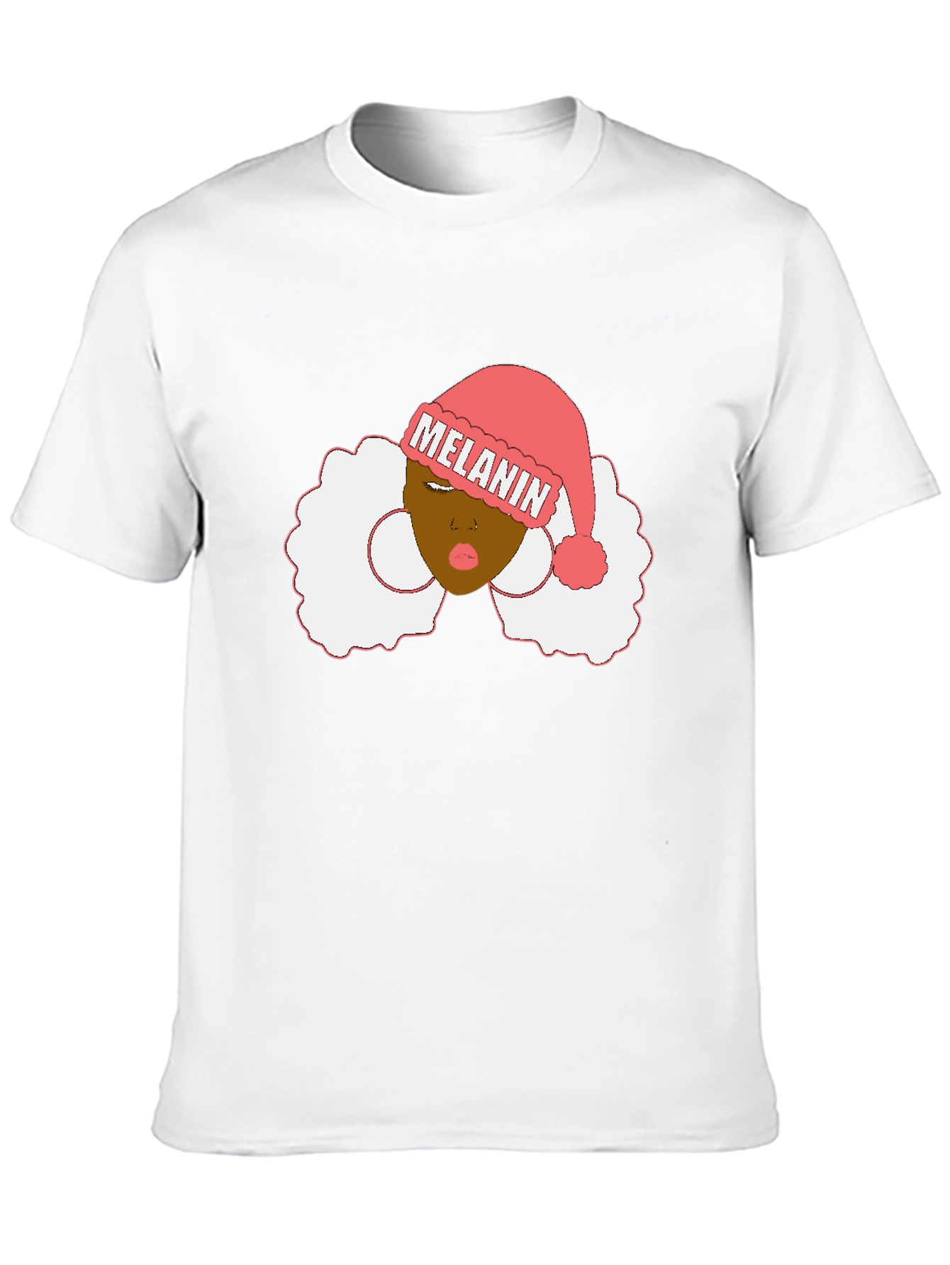 Black Melanin Santa Hat Black Graphic Tee view 10