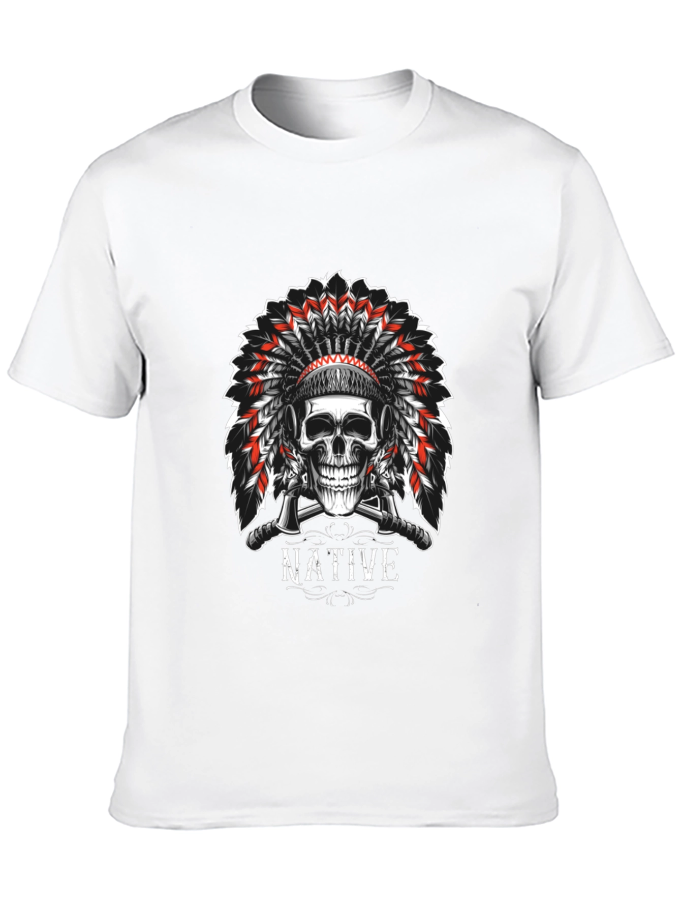 Black Native Skull Graphic Tee - Black view 10