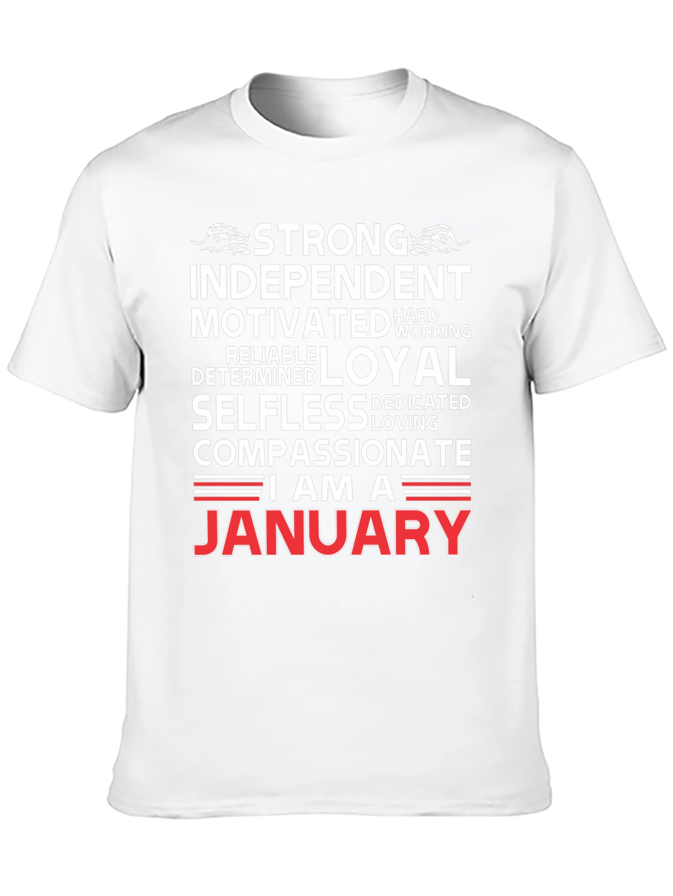 Black January Birthday T-Shirt - Strong, Loyal, Compassionate view 10