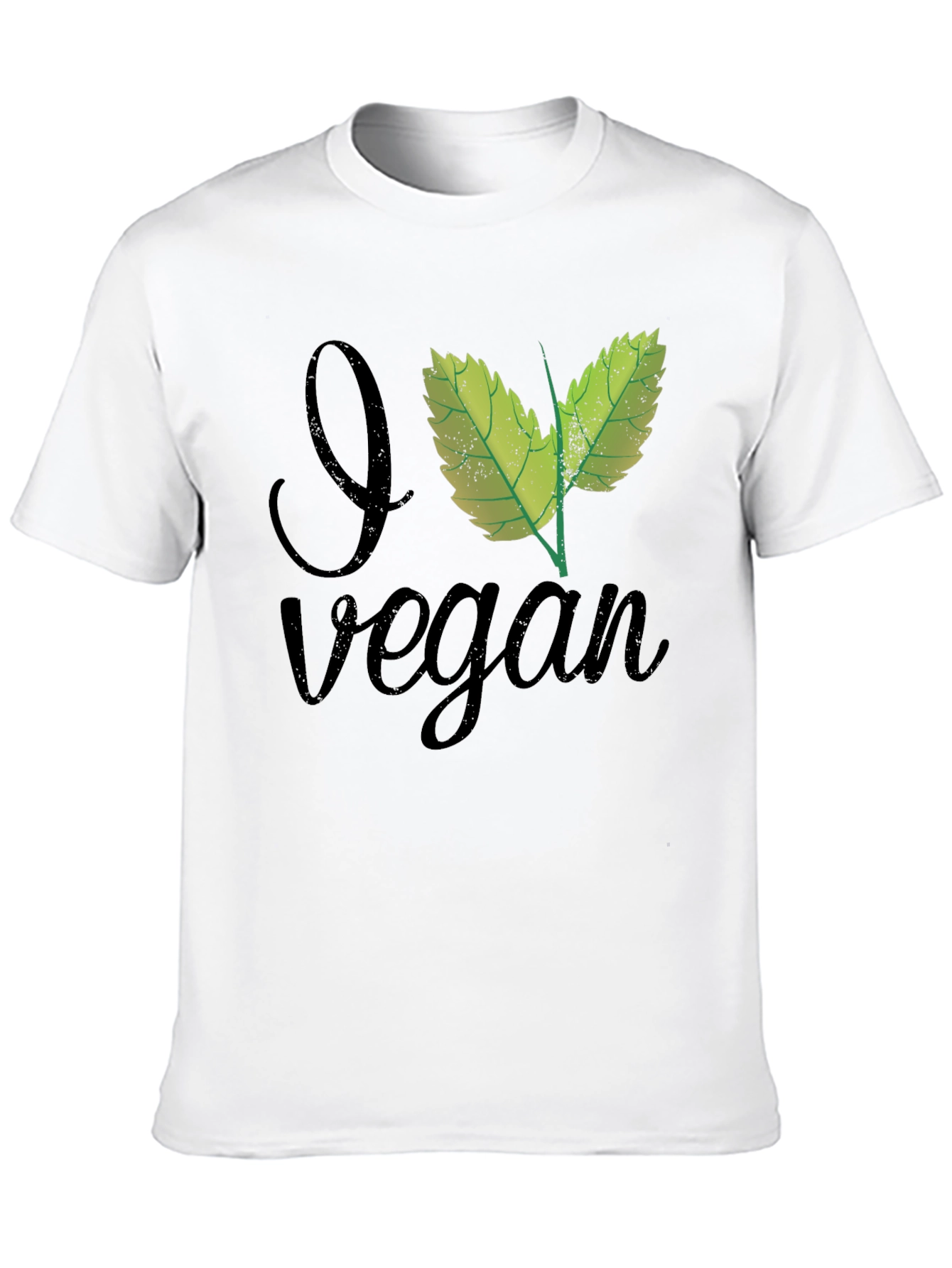 Black I Leaf Vegan T-Shirt - Black, Crew Neck view 10