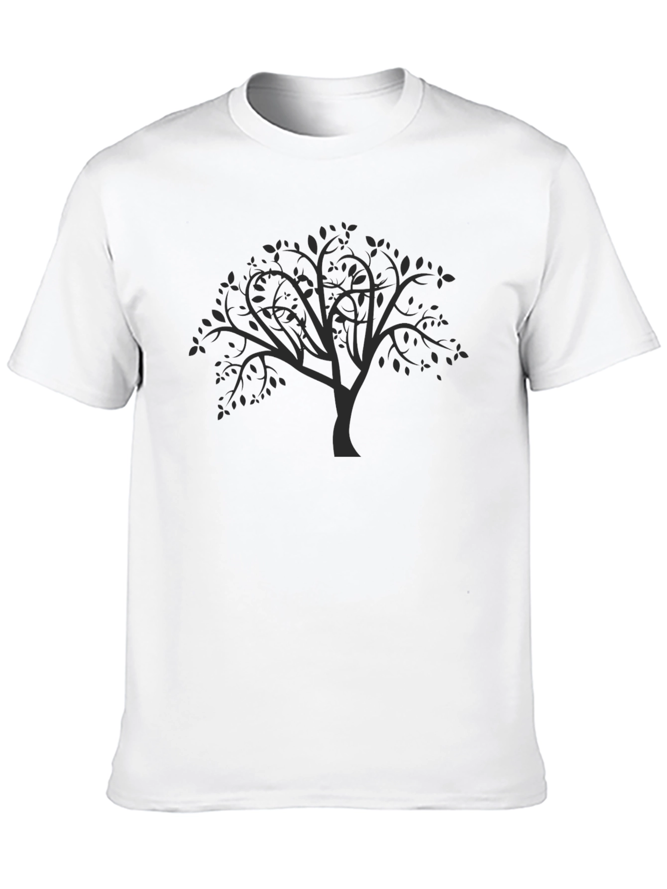 Black Men's Black Tree Graphic T-Shirt - Modern Style view 10