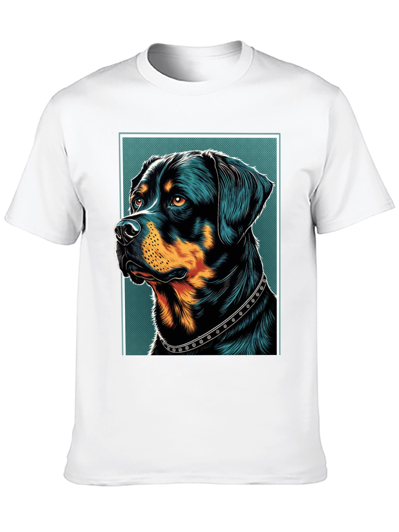 Black Rottweiler Graphic Print Black T-Shirt view 10