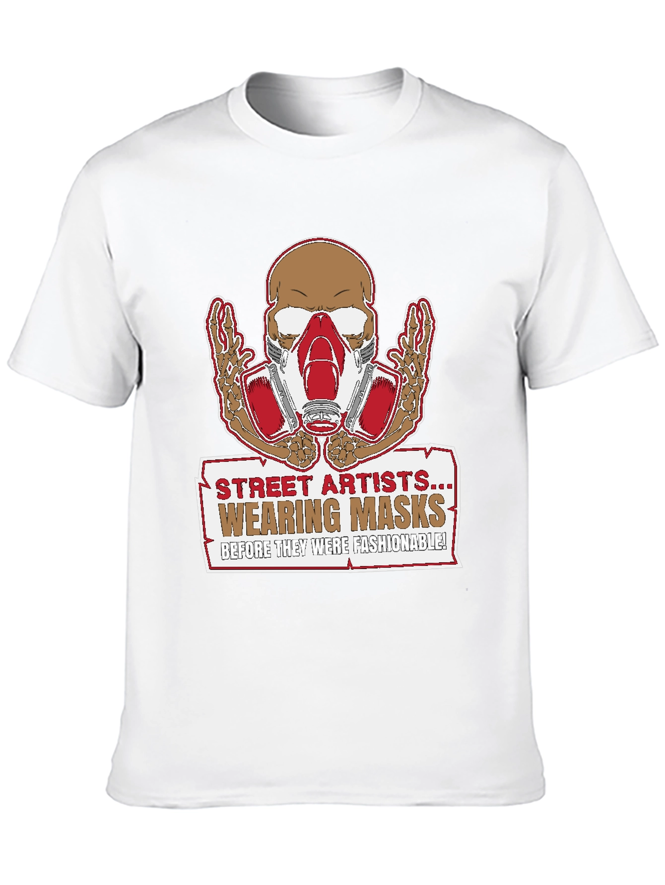 Street Artist Mask Skeleton Graphic T-Shirt - 10