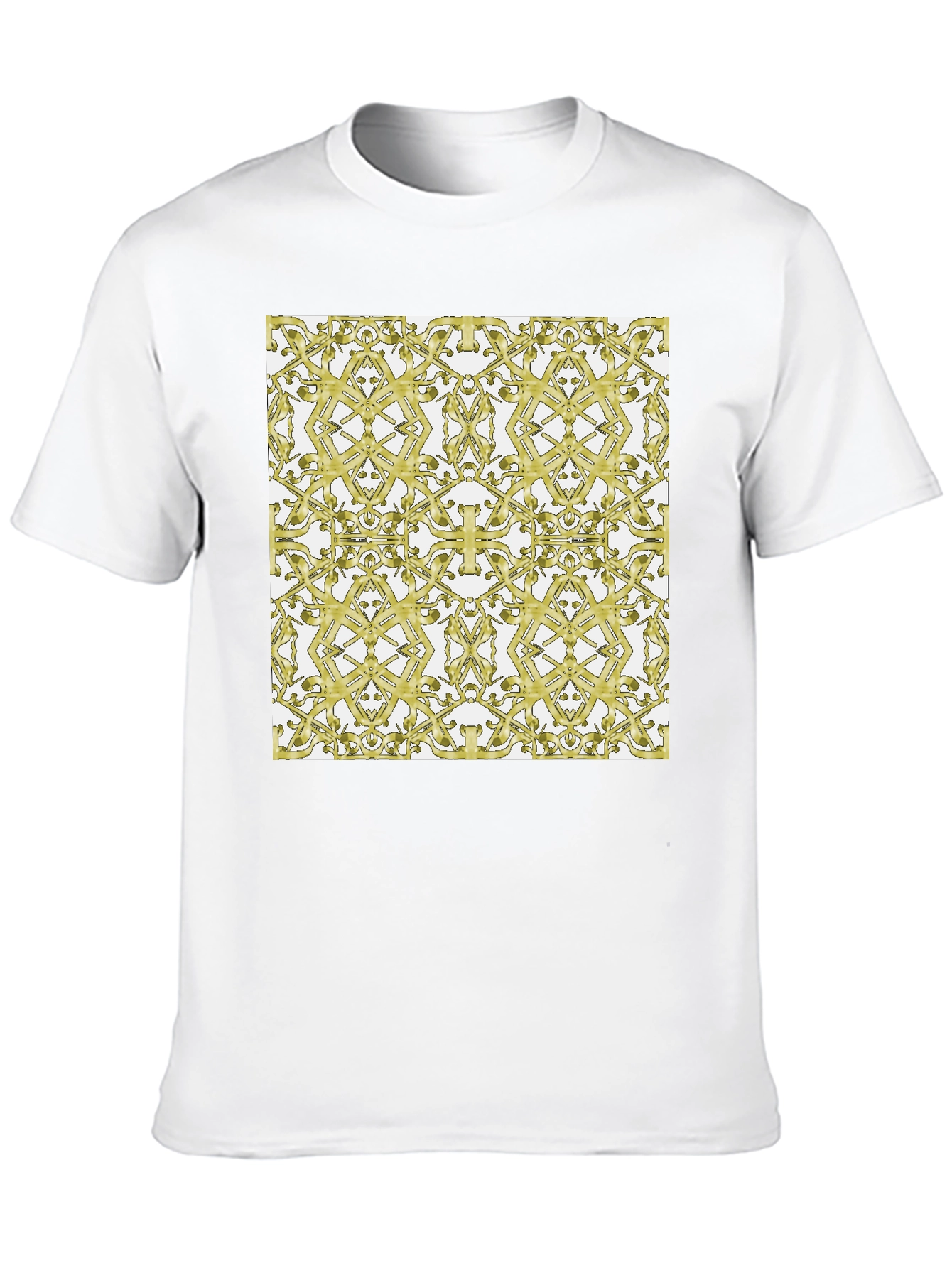 Black Gold Patterned Black T-Shirt view 10