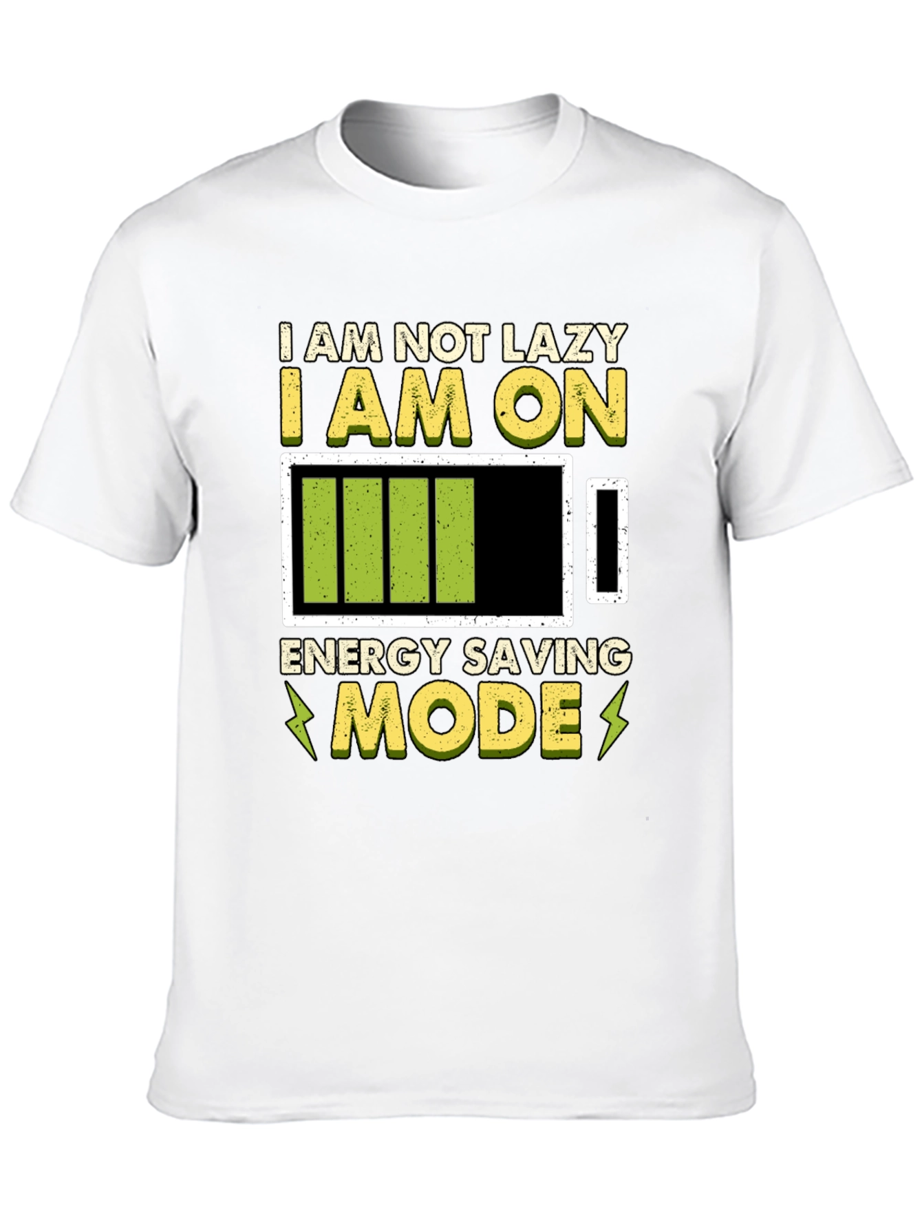 Black Energy Saving Mode Graphic Tee - Lazy Humor T-Shirt view 10