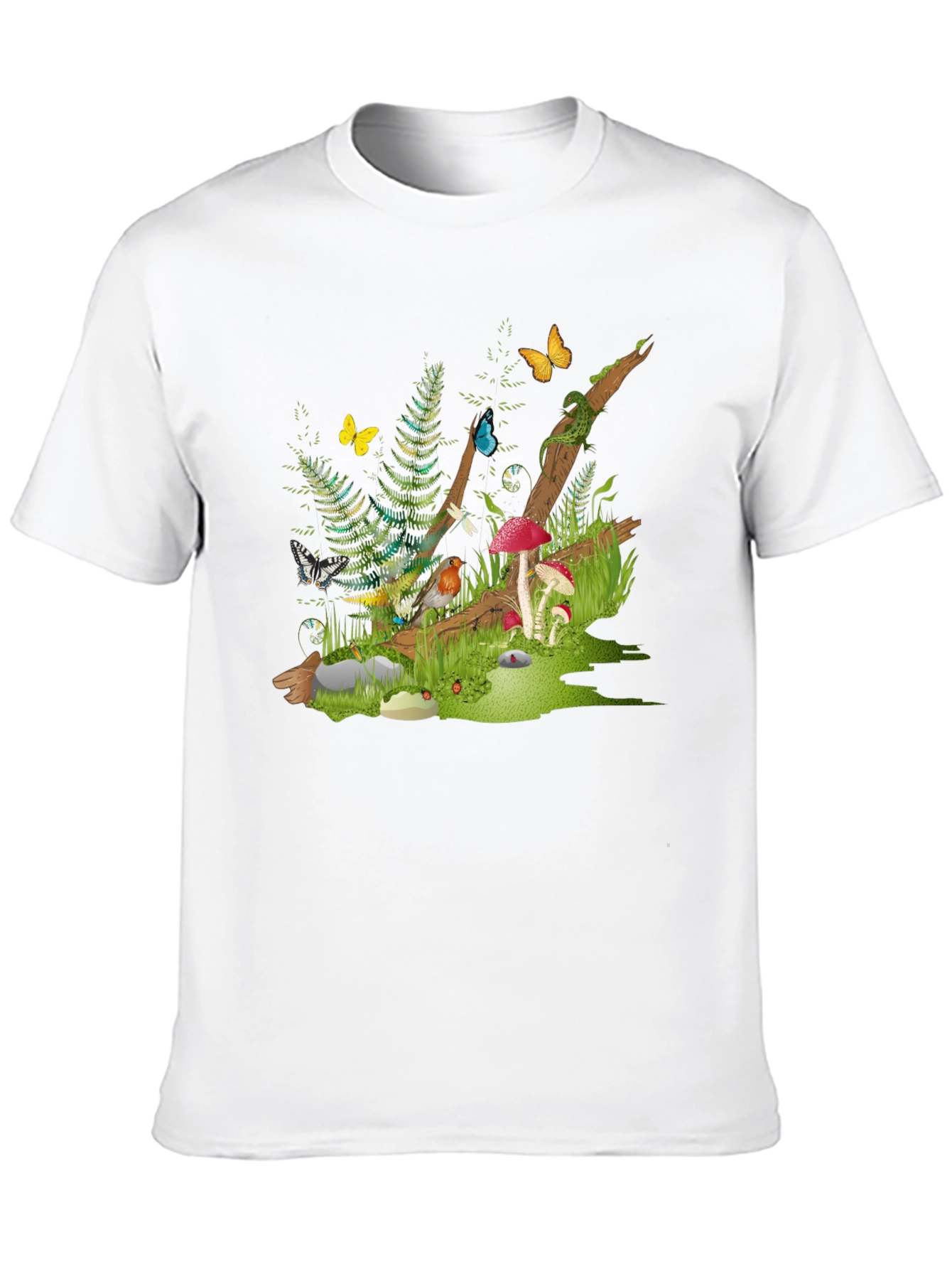 Black Enchanted Forest Tee - Nature Graphic Black T-Shirt view 10