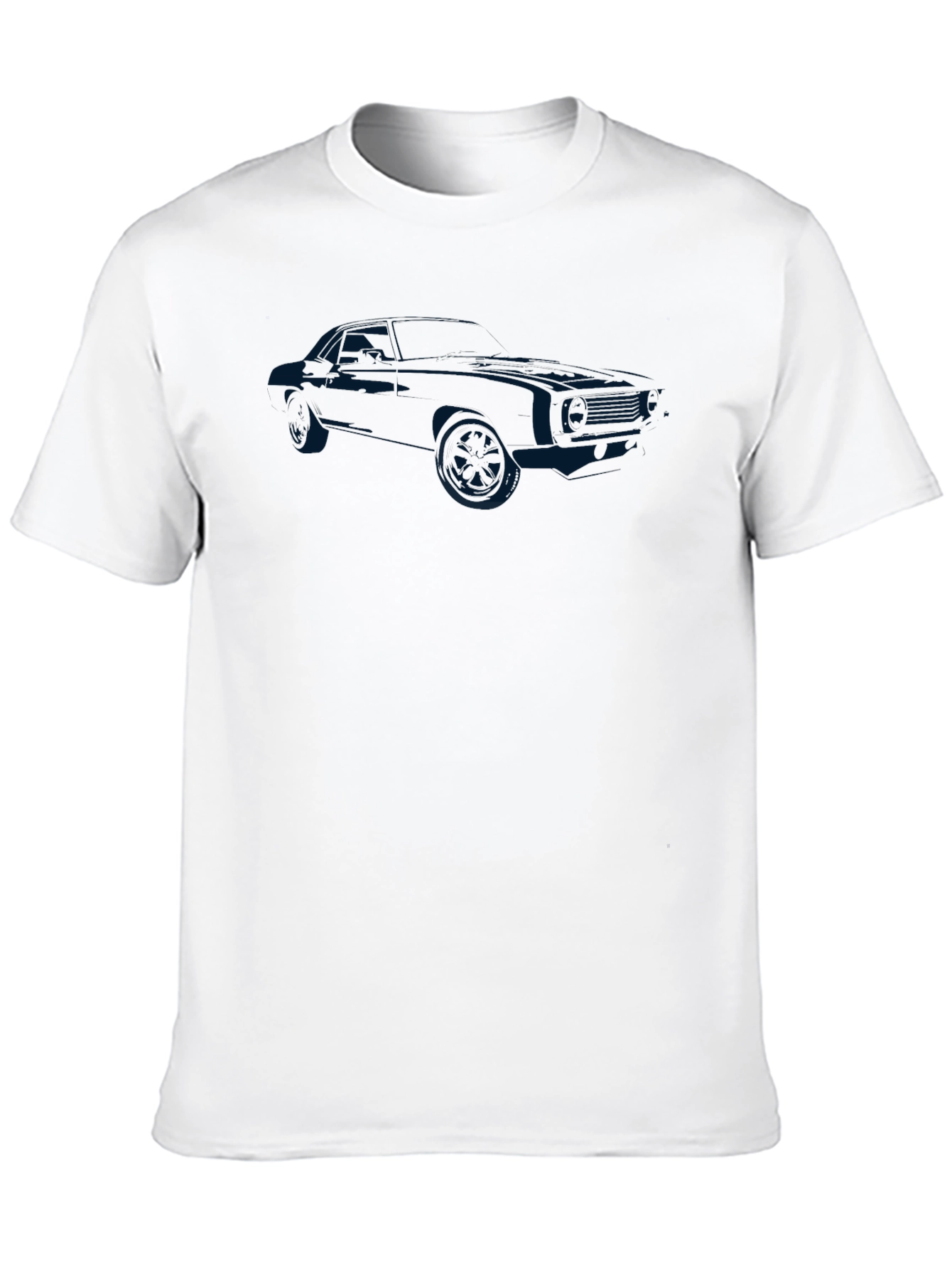 Black Men's Black T-Shirt with Car Silhouette Graphic view 10