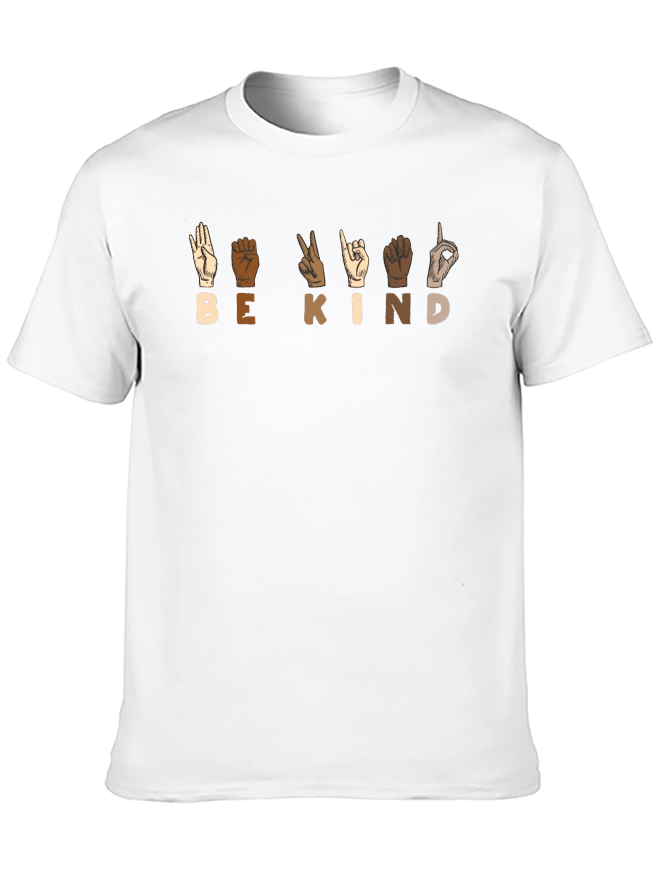 Black Be Kind Sign Language Graphic T-Shirt view 10