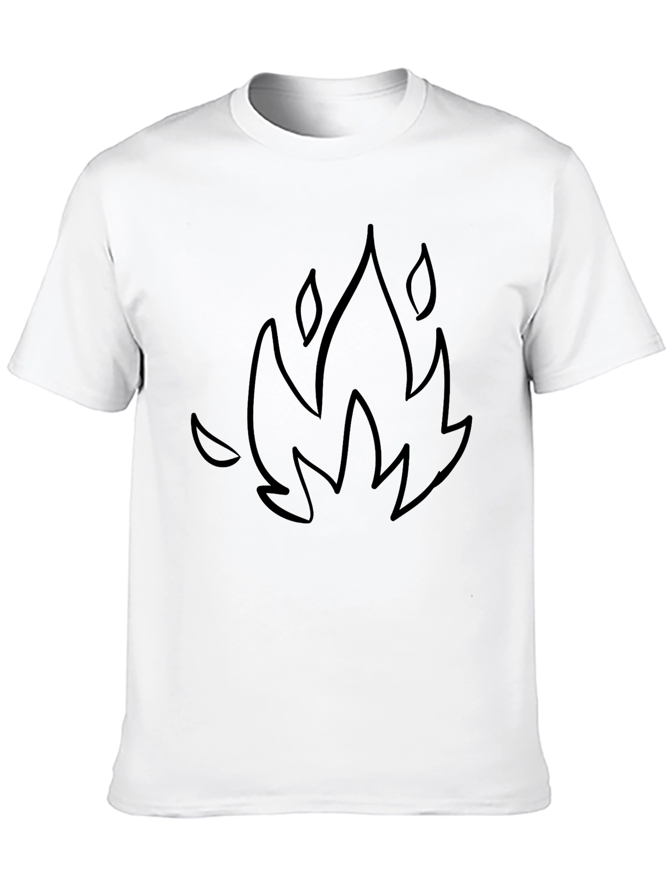 Black Black Graphic Tee - Fire Outline Design view 10