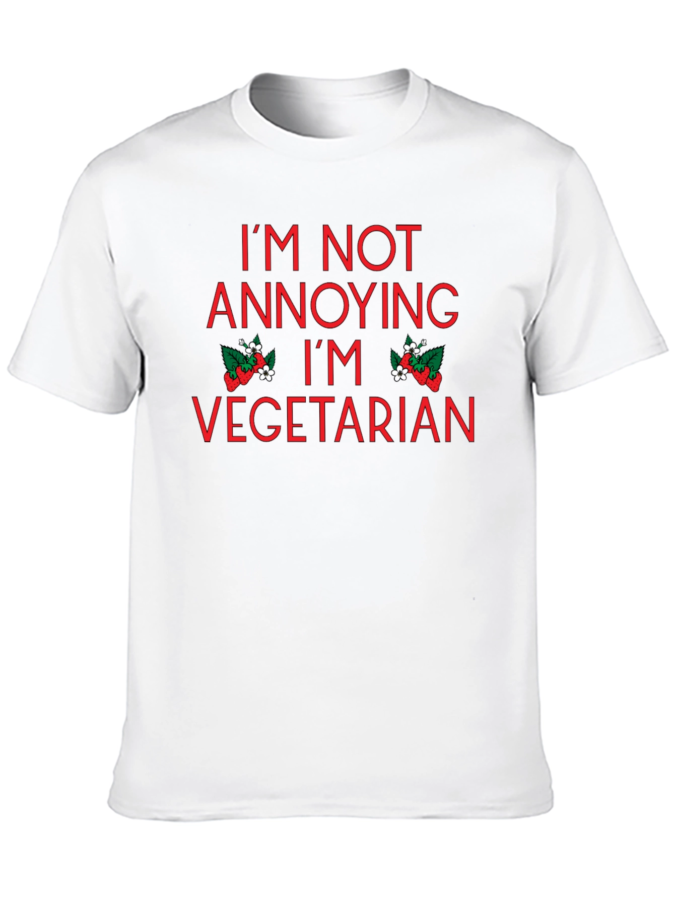 Black Vegetarian T-Shirt - "I'm Not Annoying, I'm Vegetarian" view 10