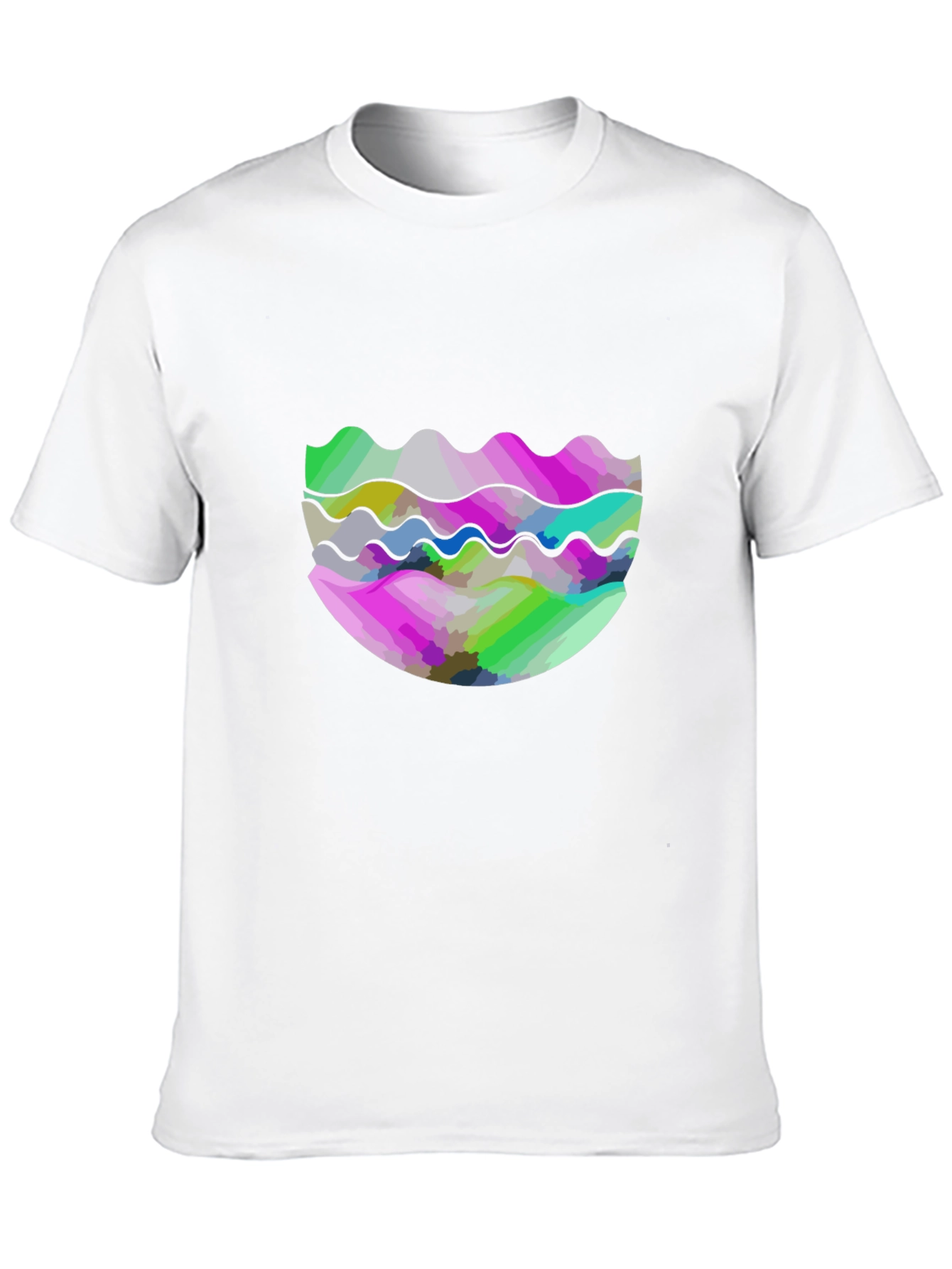 Black Abstract Wave Graphic Tee - Modern Design view 10