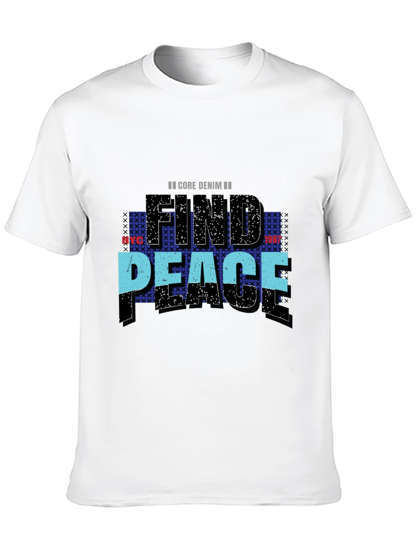 Black Find Peace Core Denim Graphic Tee view 10