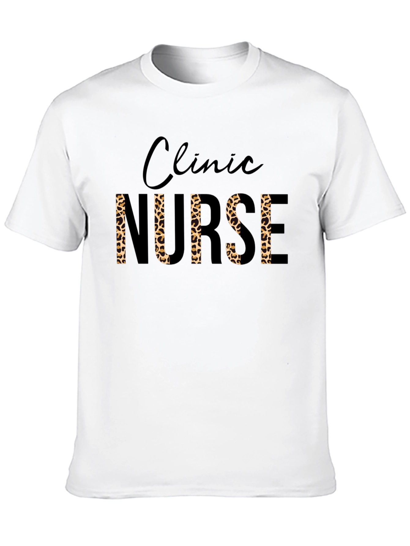 Black Clinic Nurse Leopard Print T-Shirt view 10