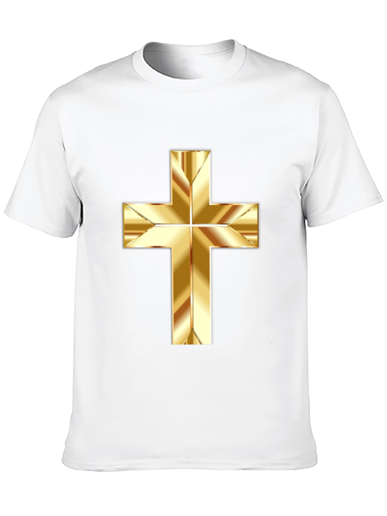 Black Gold Cross Graphic Print Black T-Shirt view 10