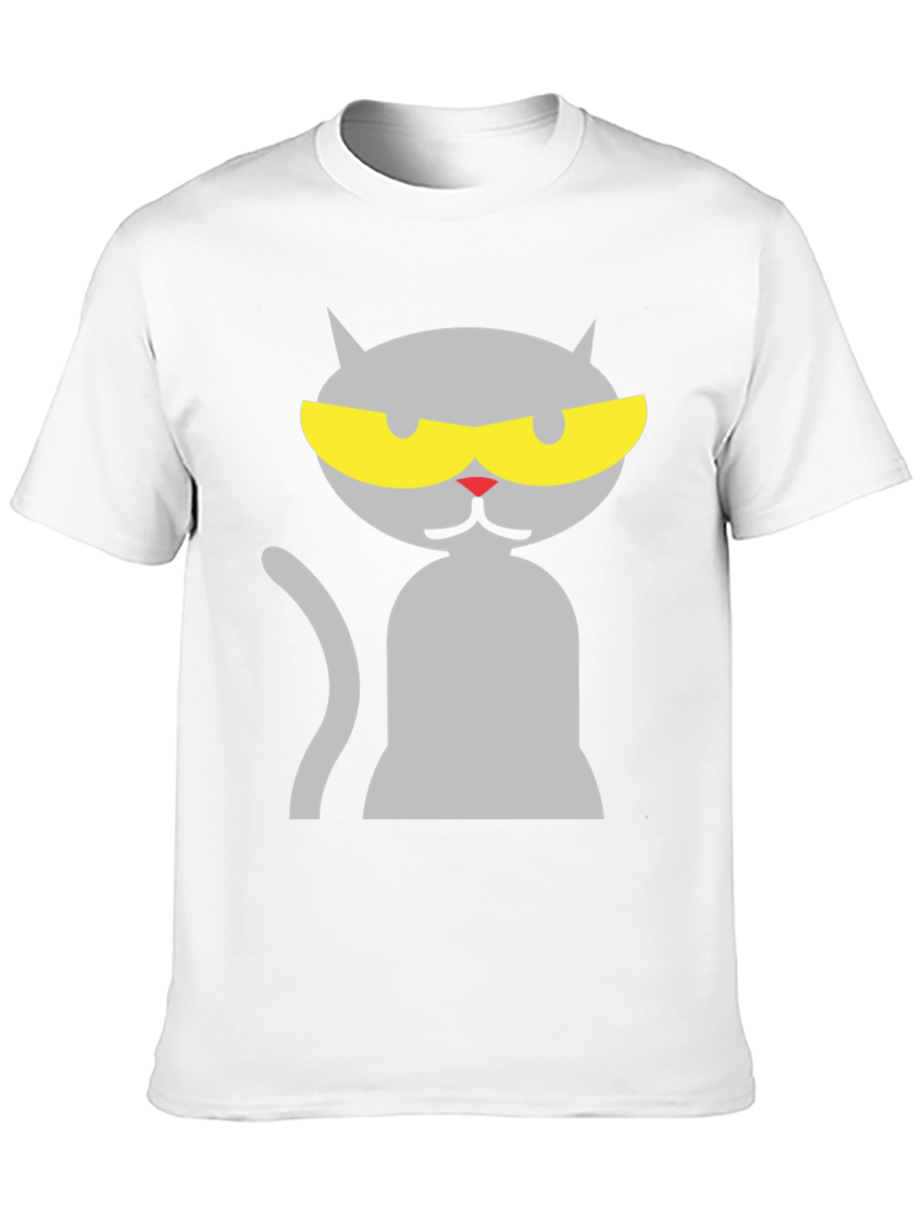 Black Cool Cat Graphic Tee - Black Cotton Blend Shirt view 10