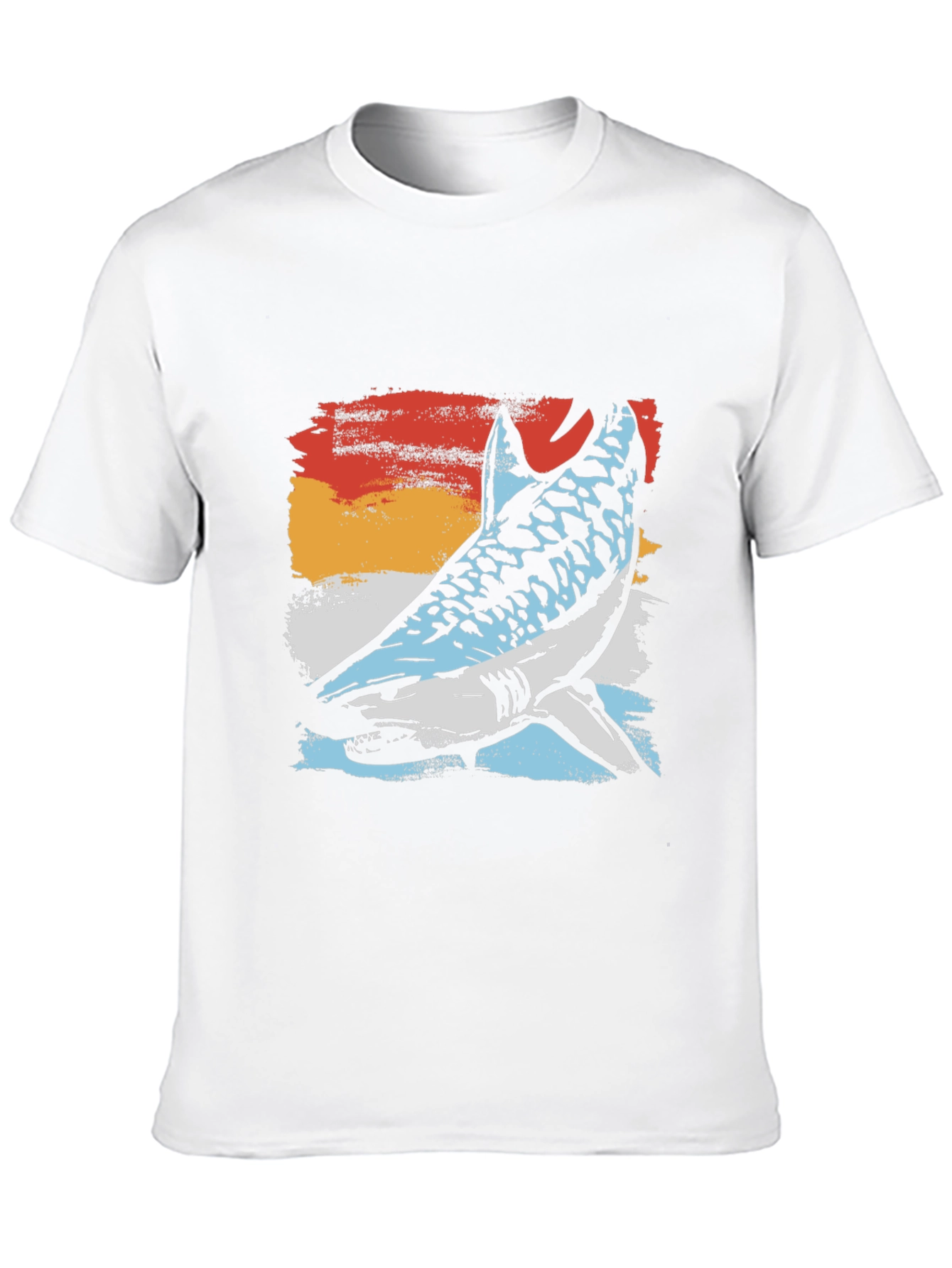 Black Retro Shark Graphic Tee - Black Cotton Blend T-Shirt view 10