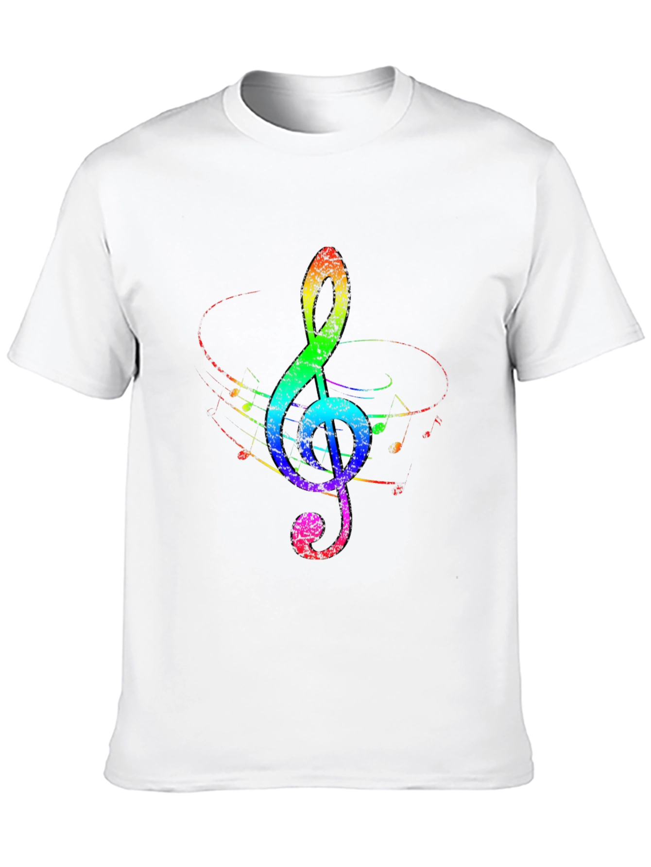 Black Rainbow Treble Clef Black T-Shirt view 10