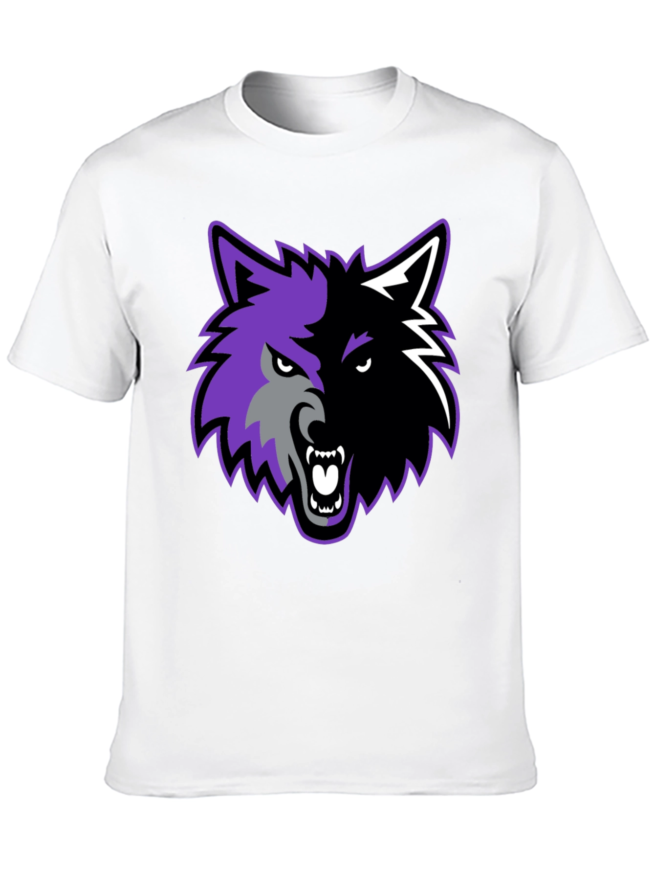 Black Two-Tone Wolf Graphic Tee view 10