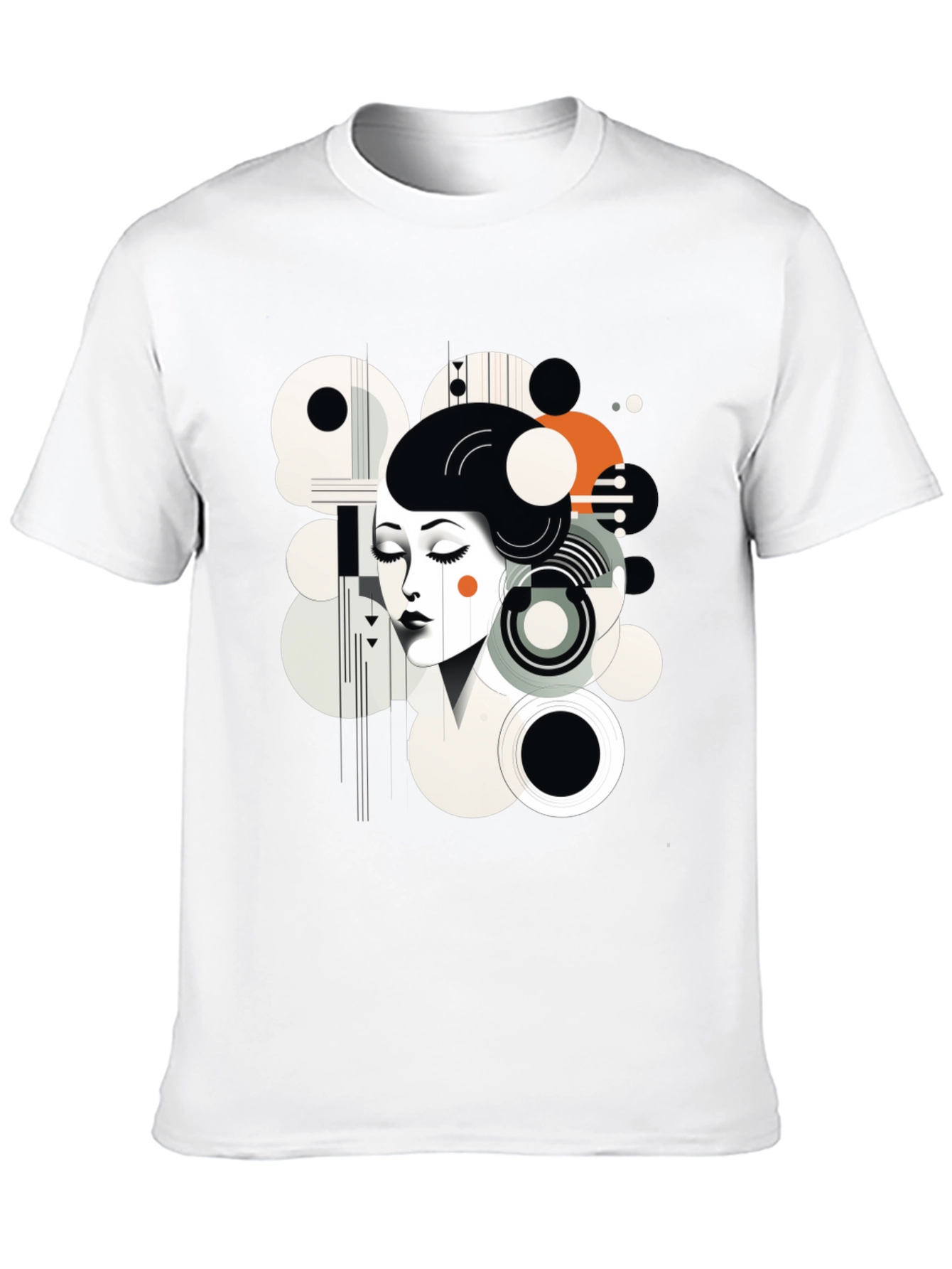 Black Abstract Woman Graphic Black Tee view 10