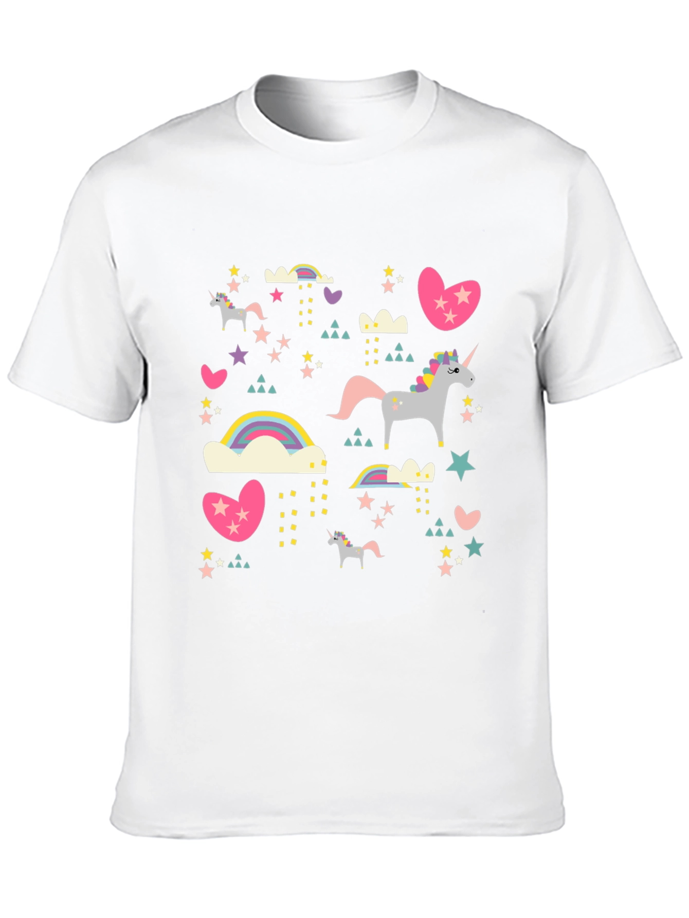 Black Unicorn & Rainbow Print Black T-Shirt view 10