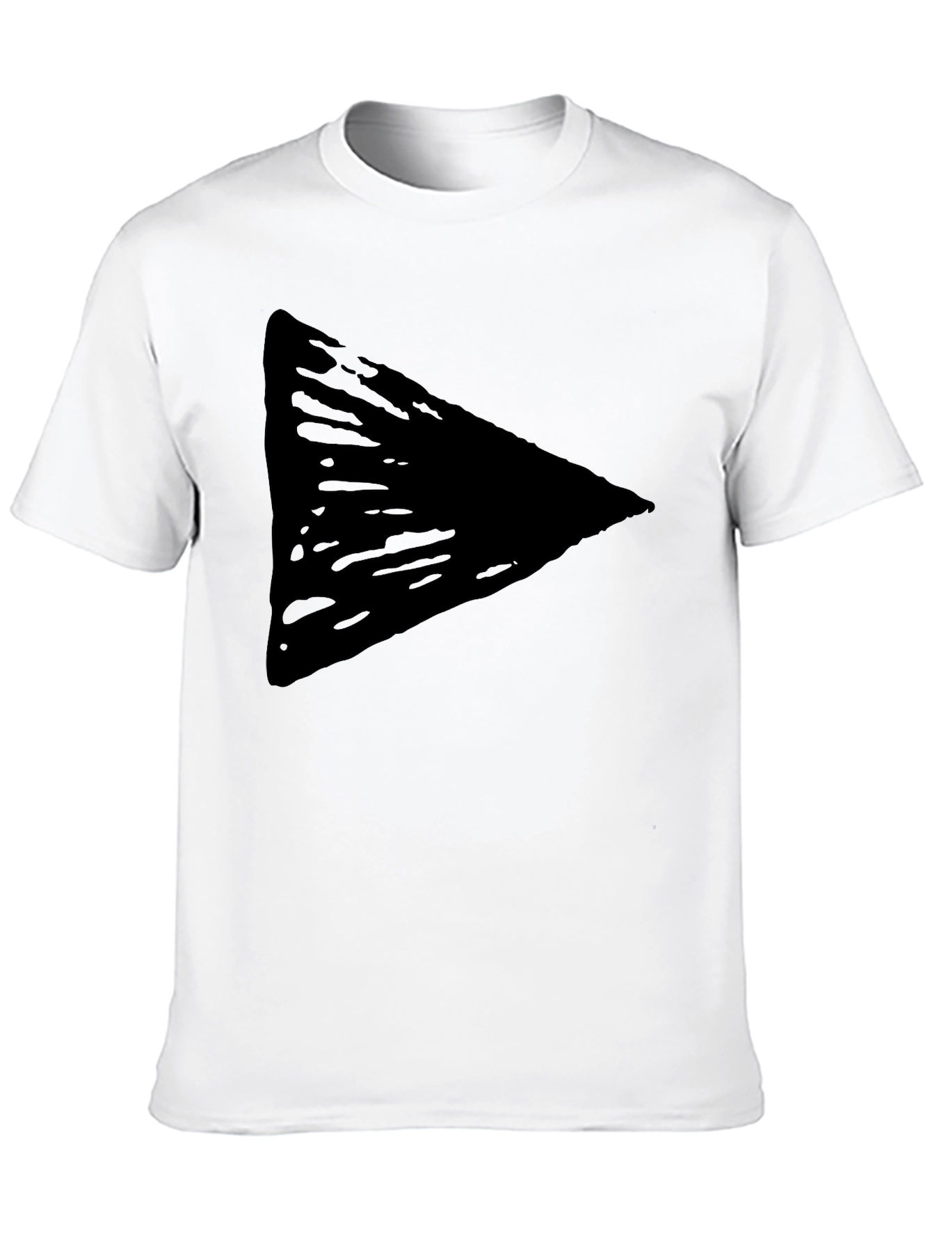 Black Men's Black Triangle Graphic Tee - Casual Style view 10