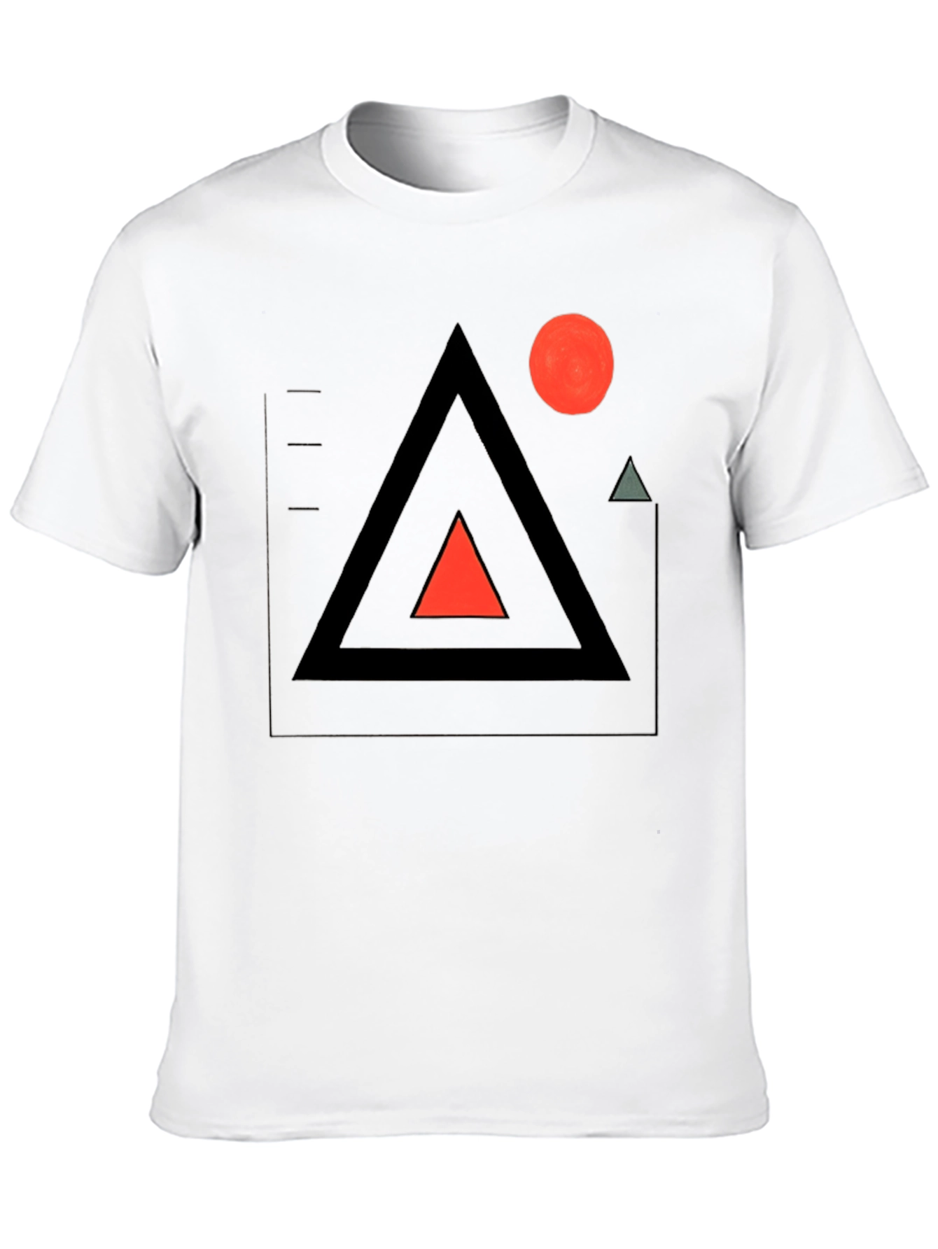 Black Geometric Graphic Tee - Modern Minimalist Design view 10