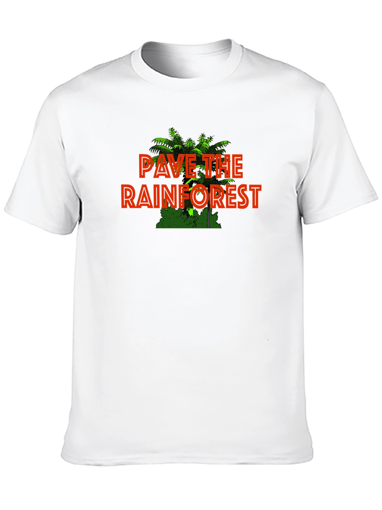 Black Pave the Rainforest Graphic Tee - Eco-Humor Black T-Shirt view 10