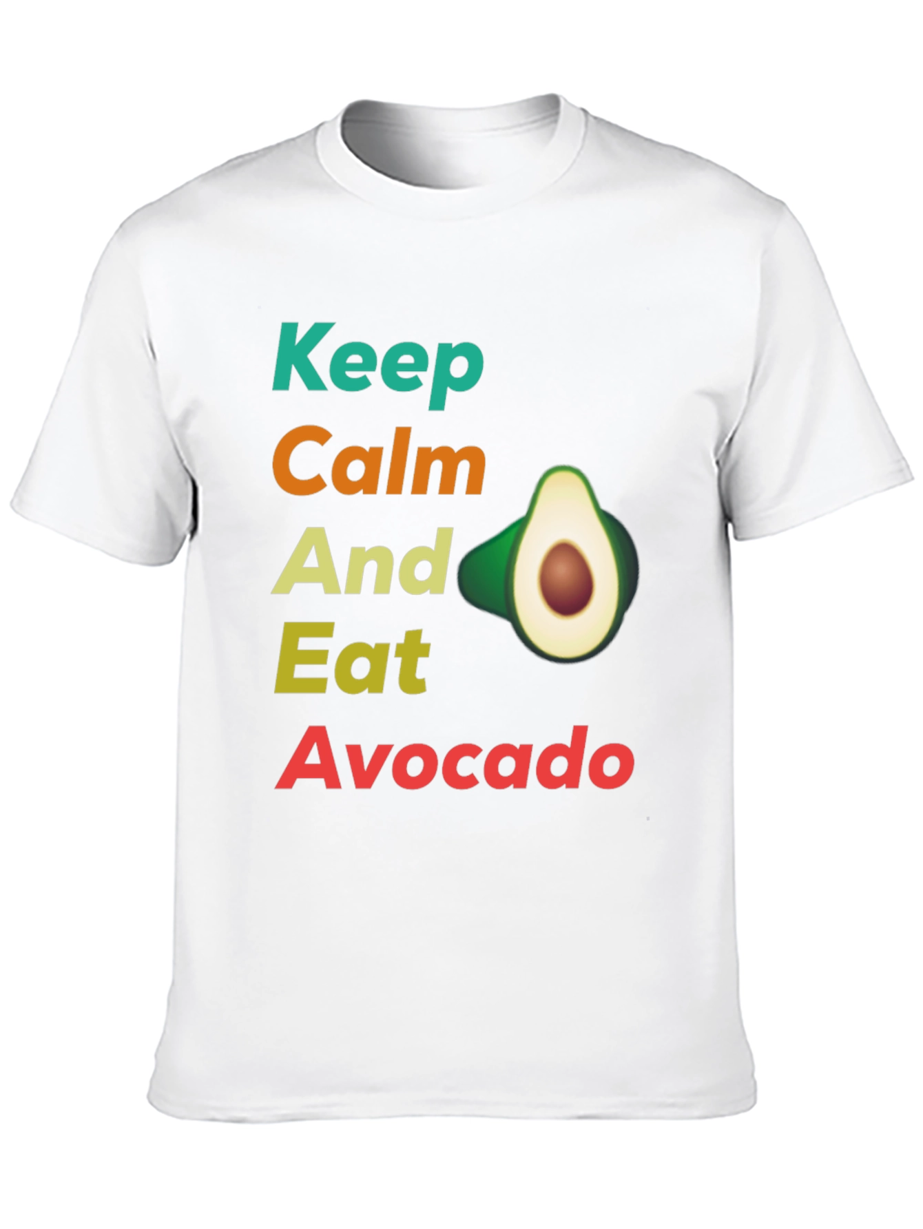 Black Keep Calm and Eat Avocado T-Shirt, Funny Avocado Lover Tee view 10