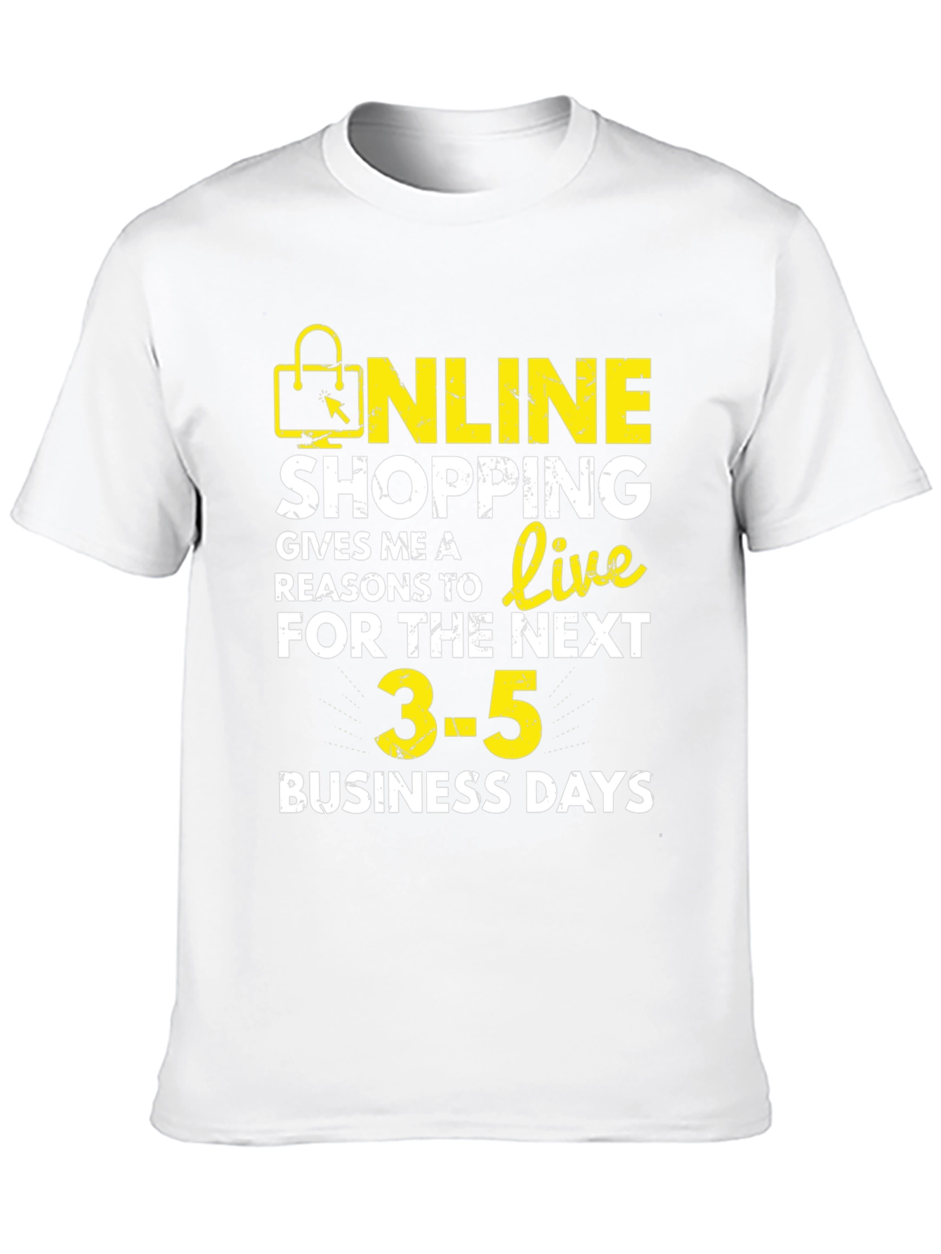 Black Online Shopping T-Shirt - Live for the Next 3-5 Days! view 10