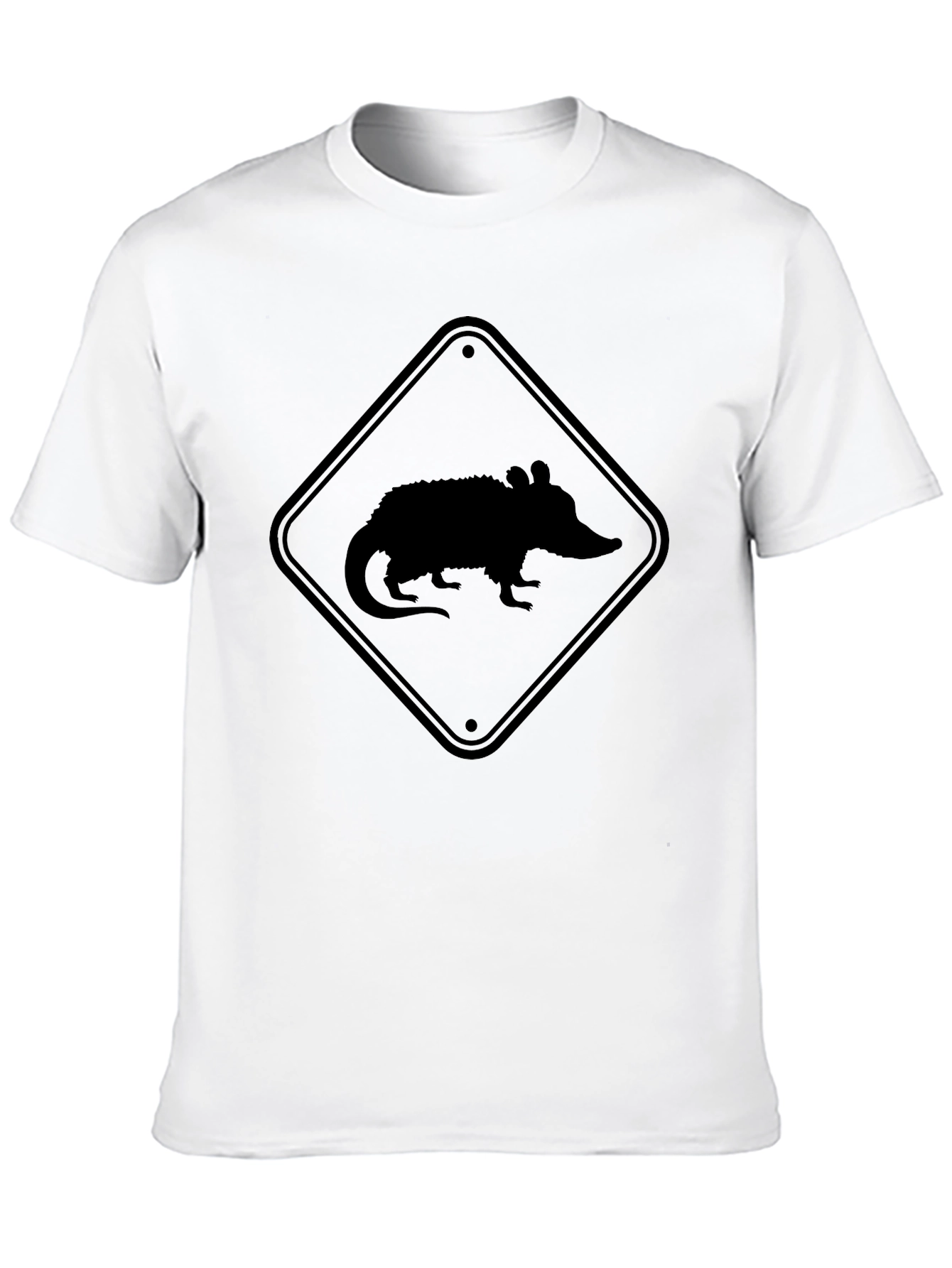 Black Opossum Crossing Black T-Shirt view 10
