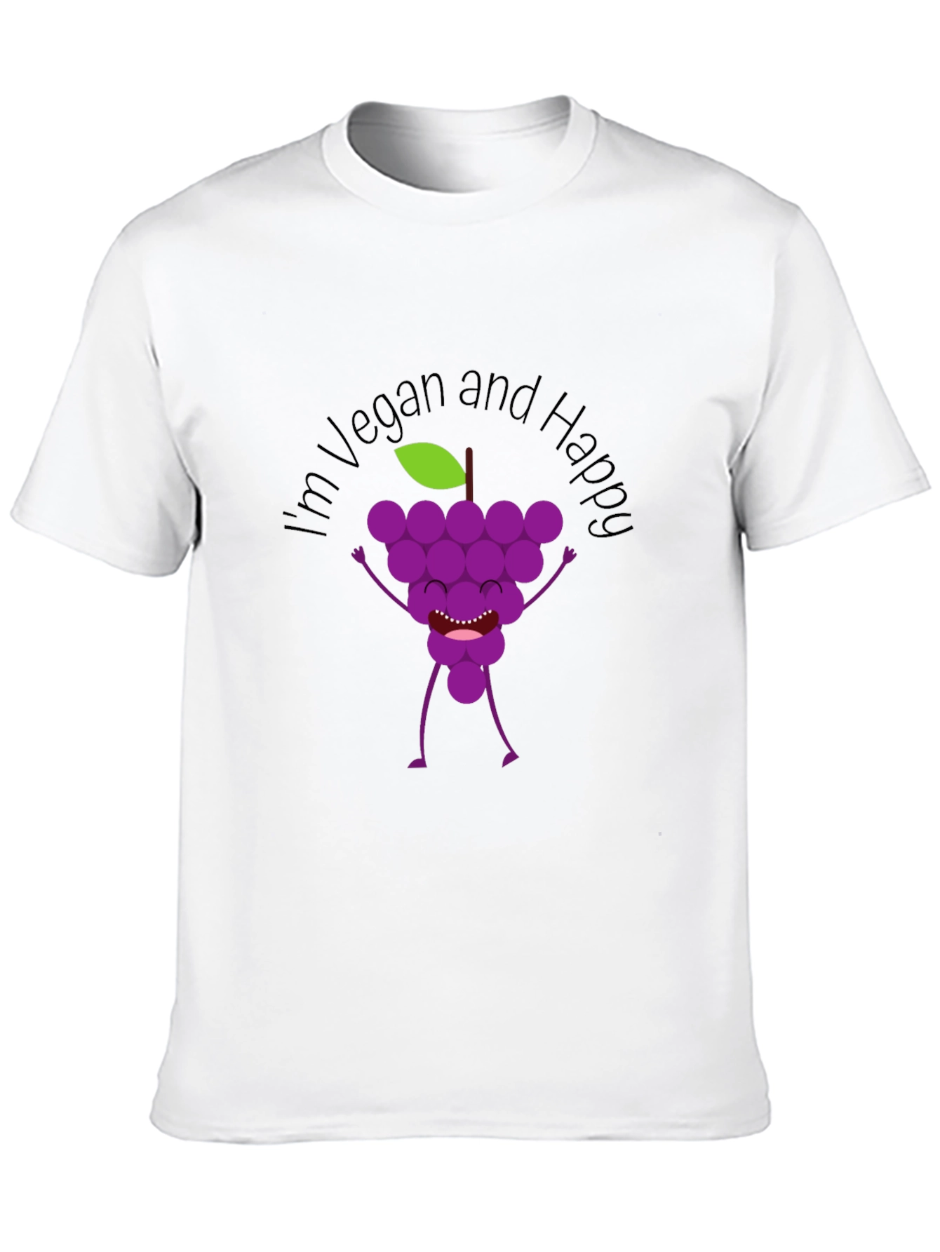 Black Vegan and Happy Grape Graphic T-Shirt - Unisex view 10