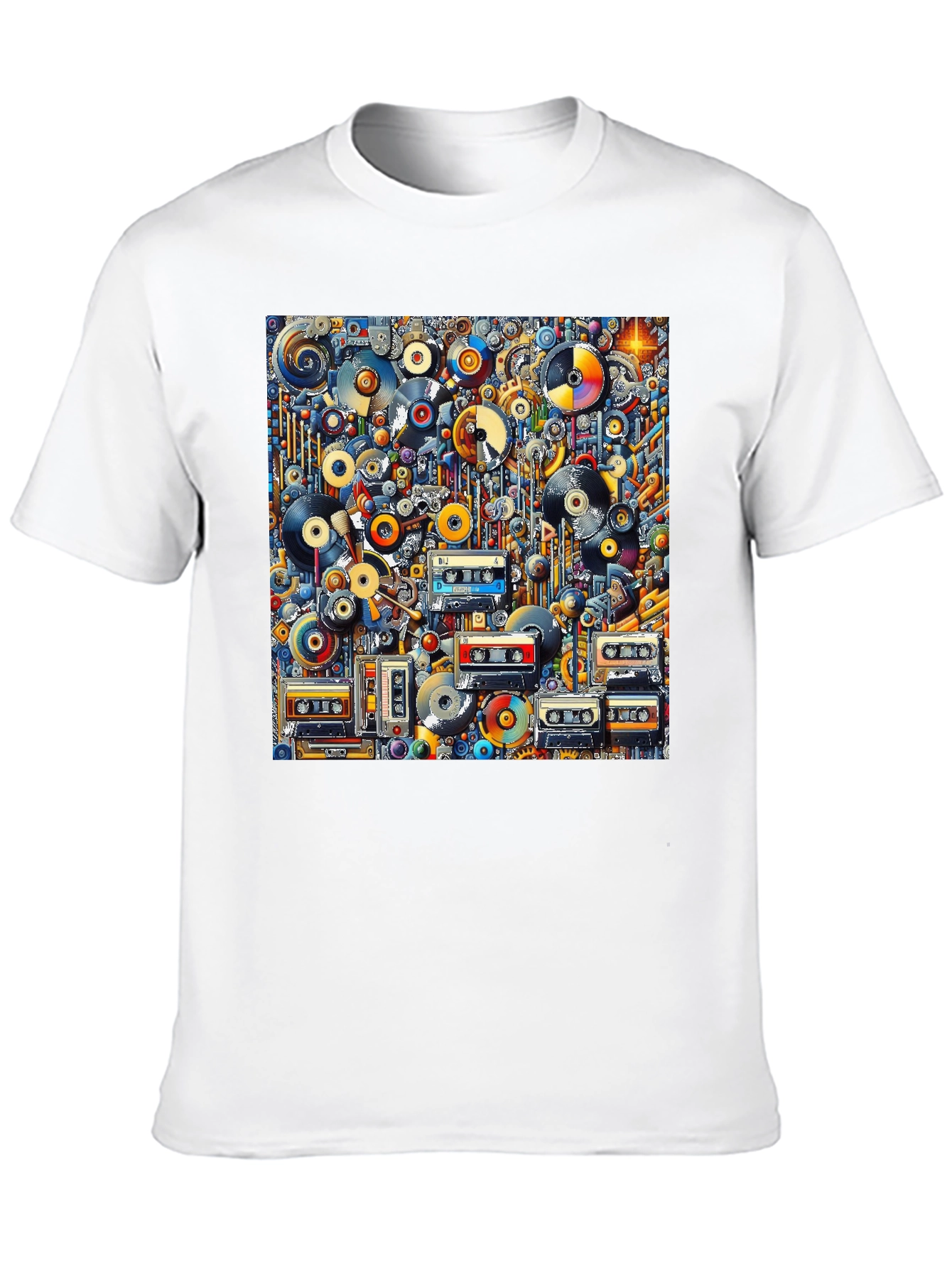 Black Retro Music T-Shirt: Vinyl, Cassettes, & Cool Design view 10