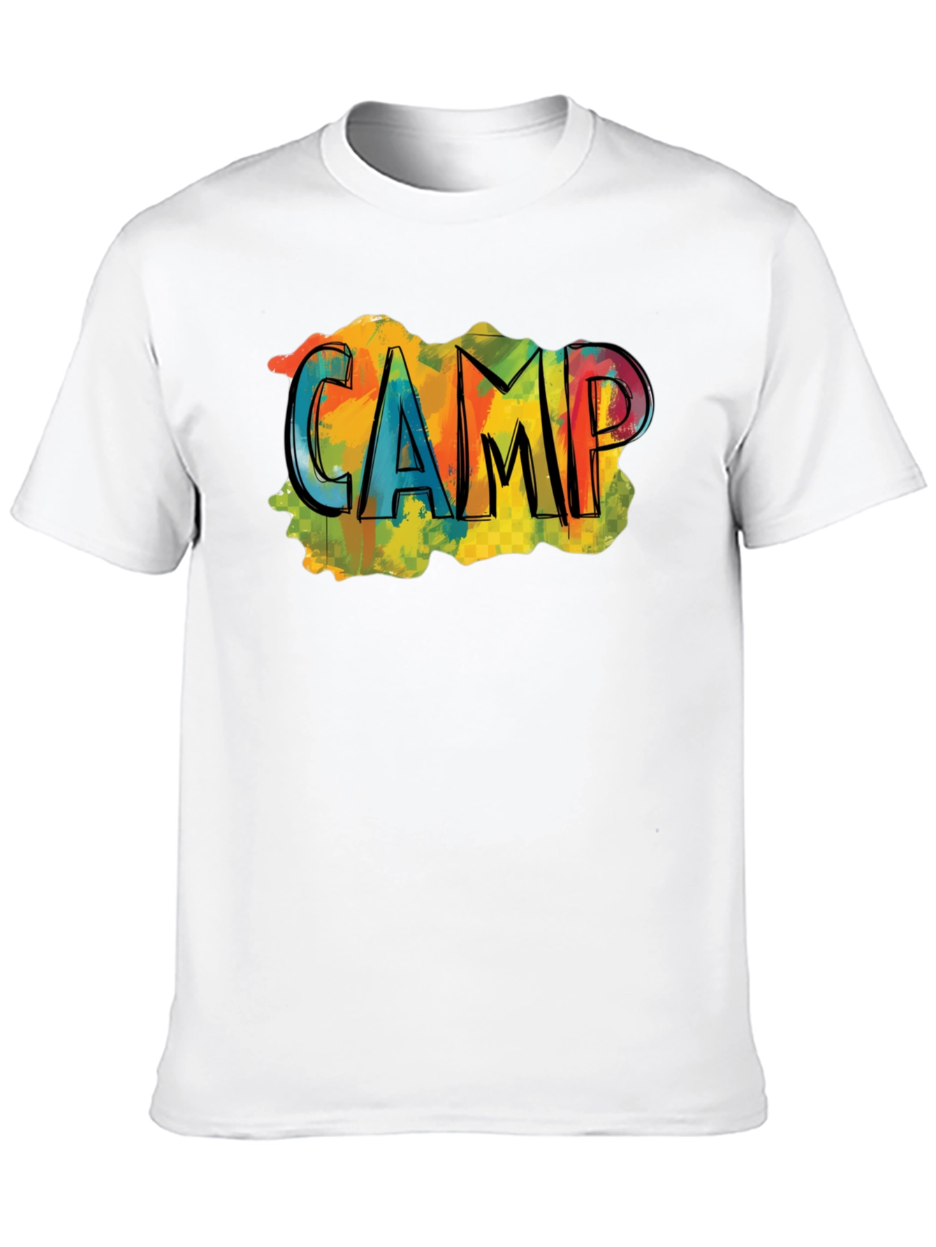Black Colorful "CAMP" Graphic Black T-Shirt view 10
