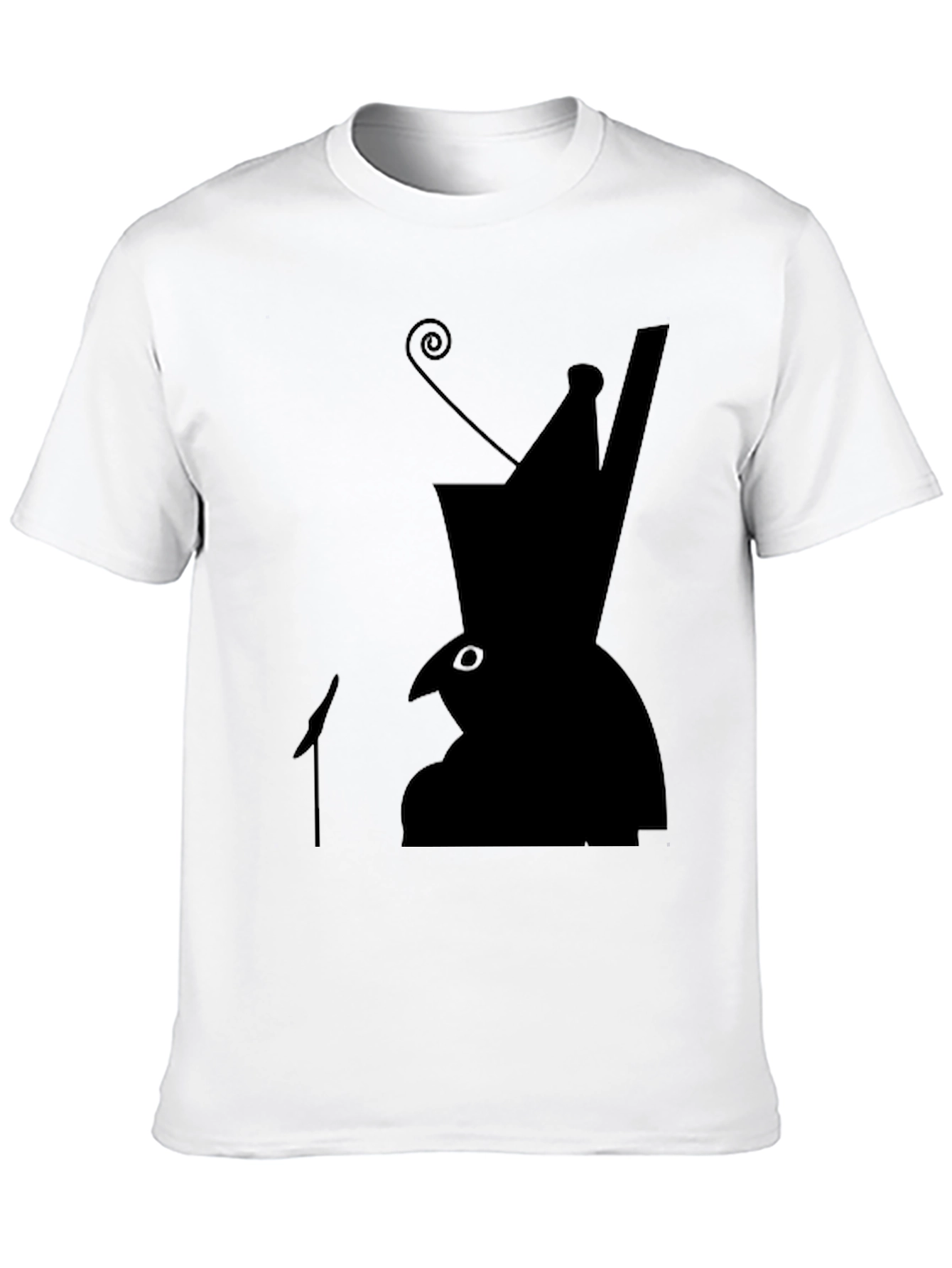Black Silhouette Hat Bird T-Shirt view 10