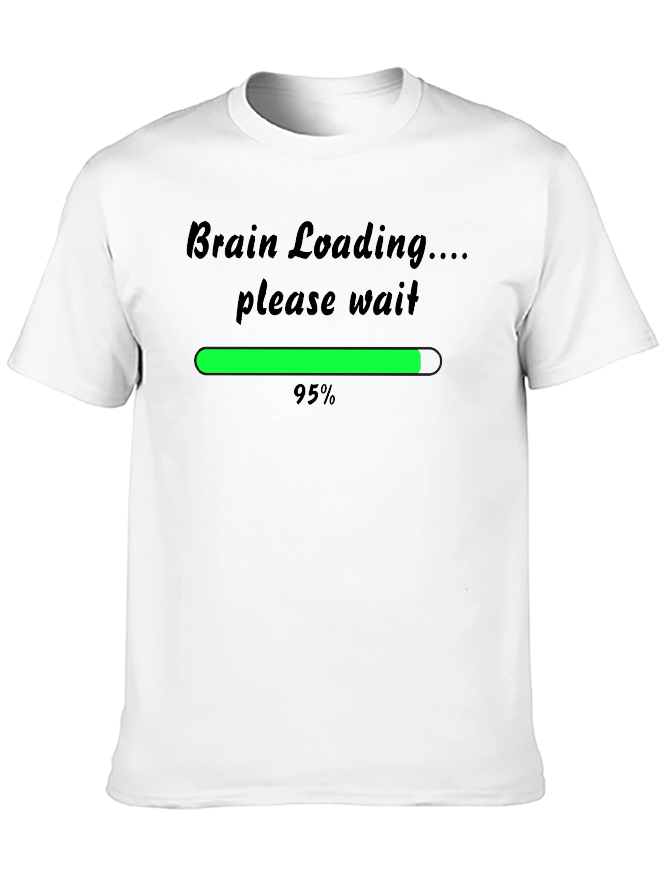 Black Brain Loading Funny Men's T-Shirt - Black view 10