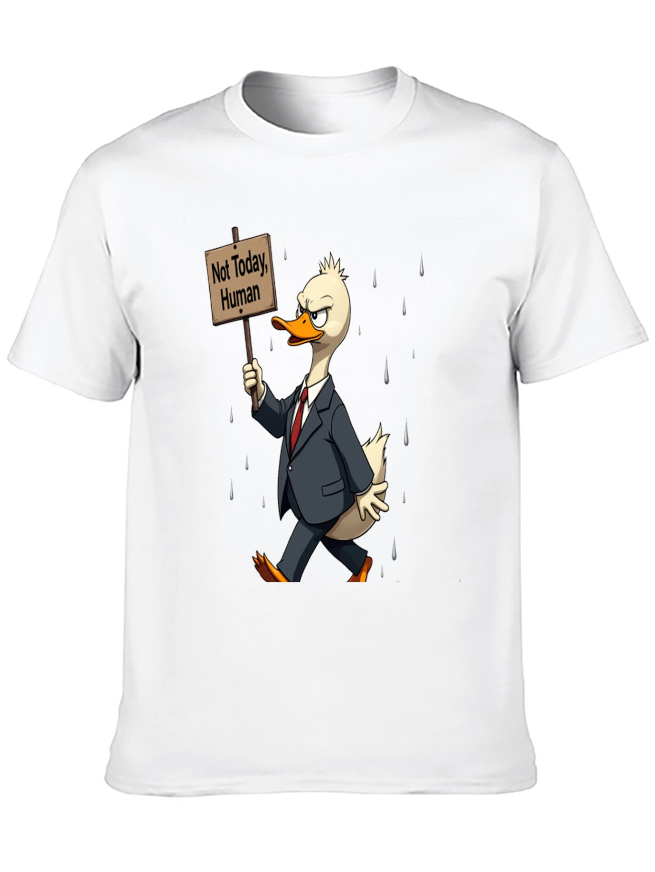 Black Not Today Human T-Shirt - Funny Duck Protest view 10