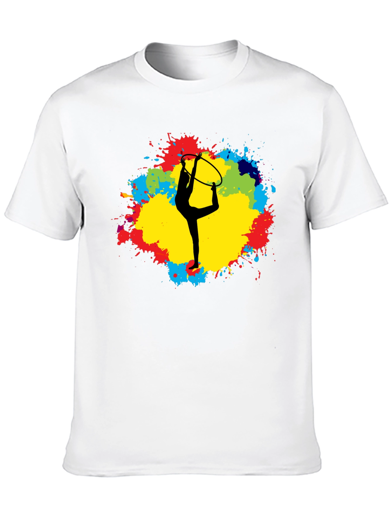 Black Rhythmic Gymnastics T-Shirt - Colorful Design view 10