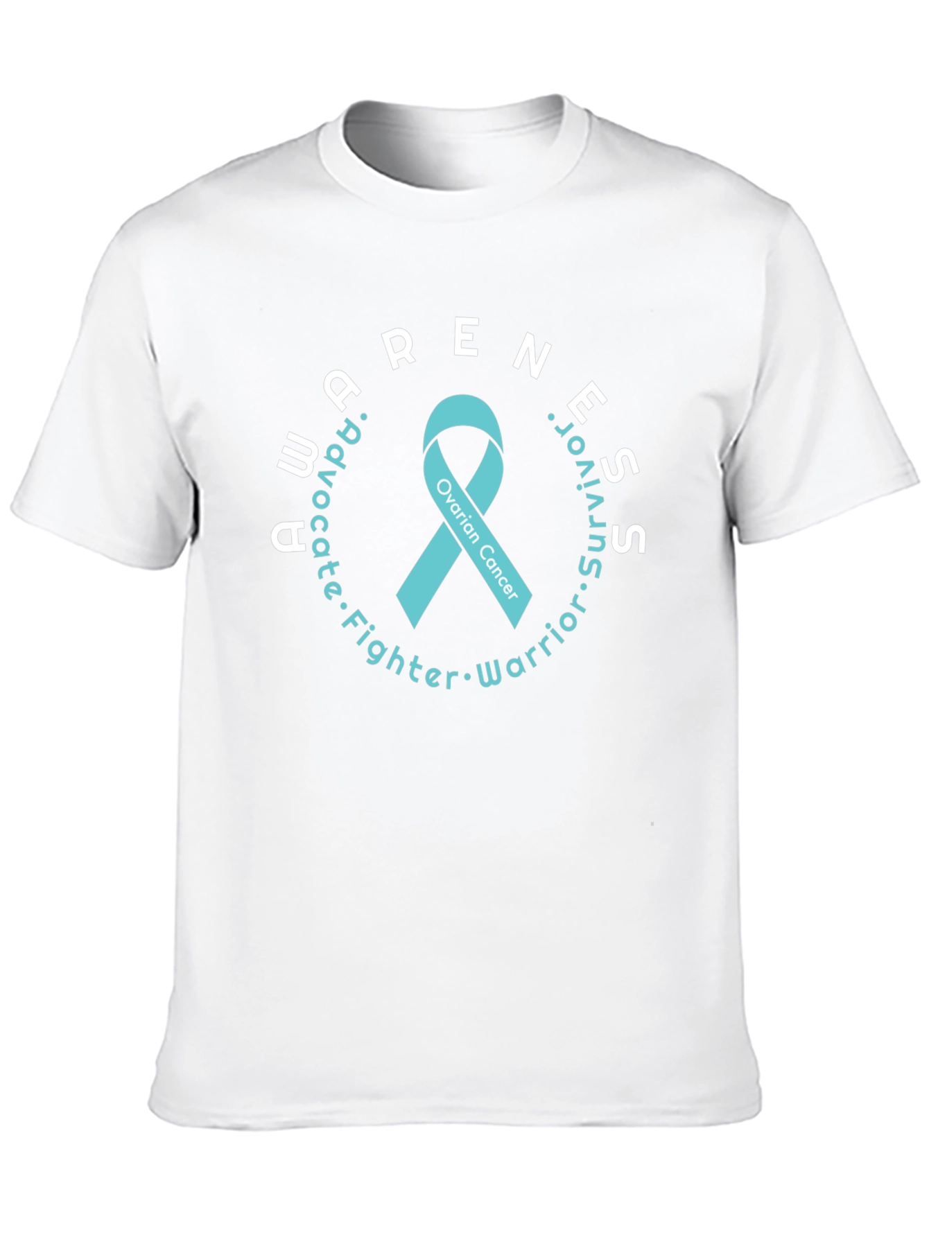 Ovarian Cancer Awareness T-Shirt - Advocate, Fighter, Survivor - 10