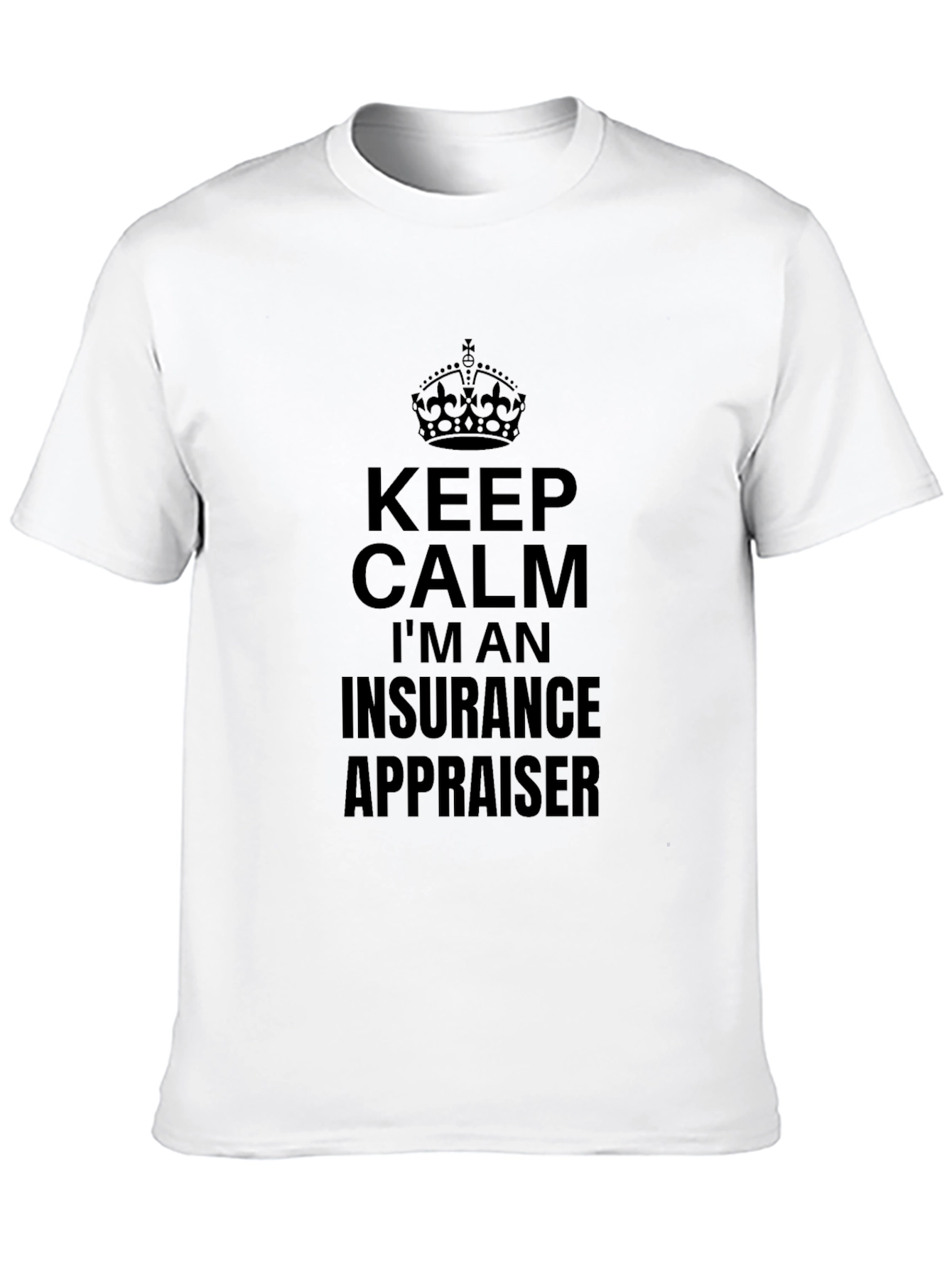 Black Keep Calm Insurance Appraiser Black Tee view 10