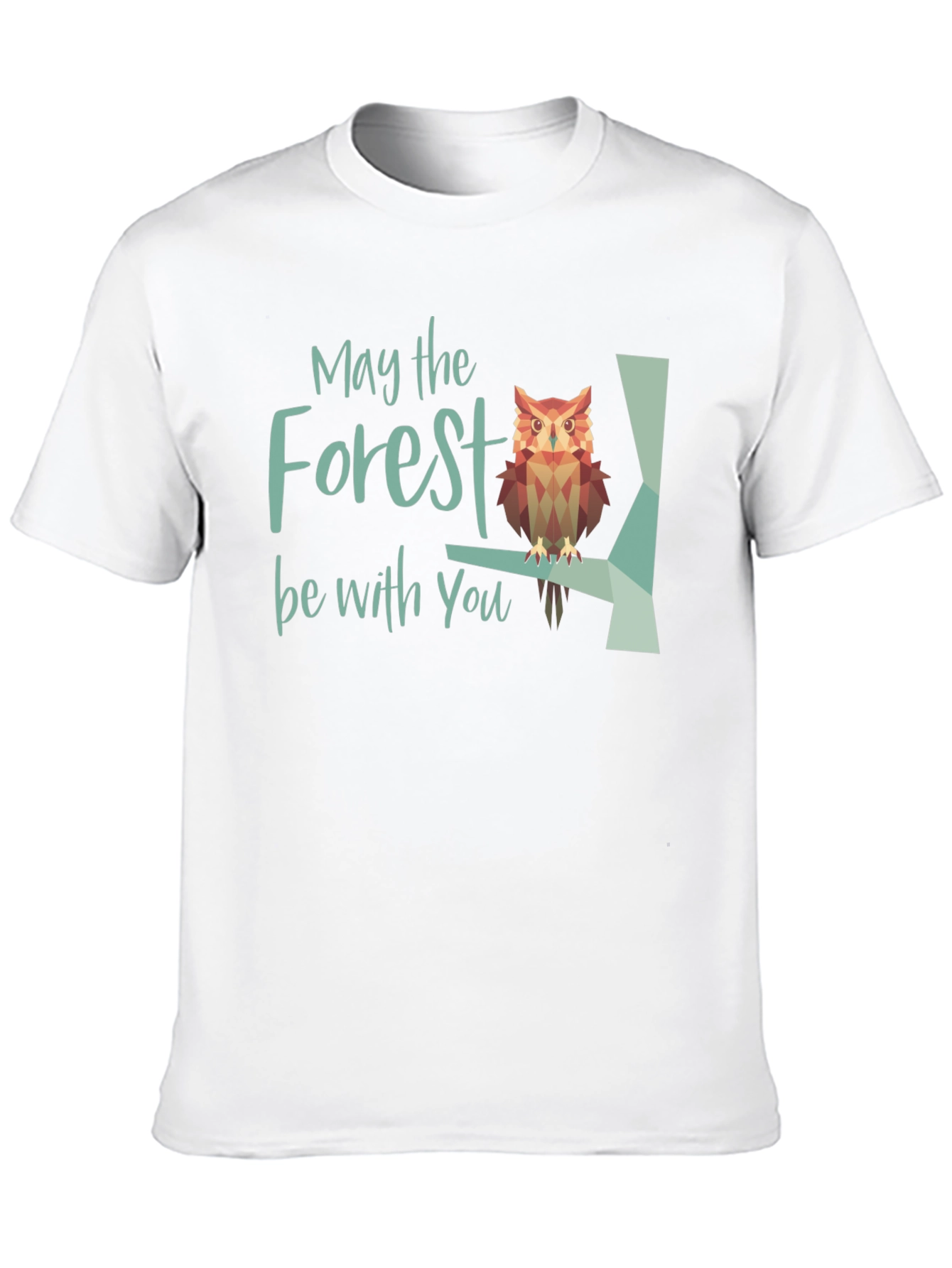 Black May the Forest Be With You Owl Graphic T-Shirt view 10