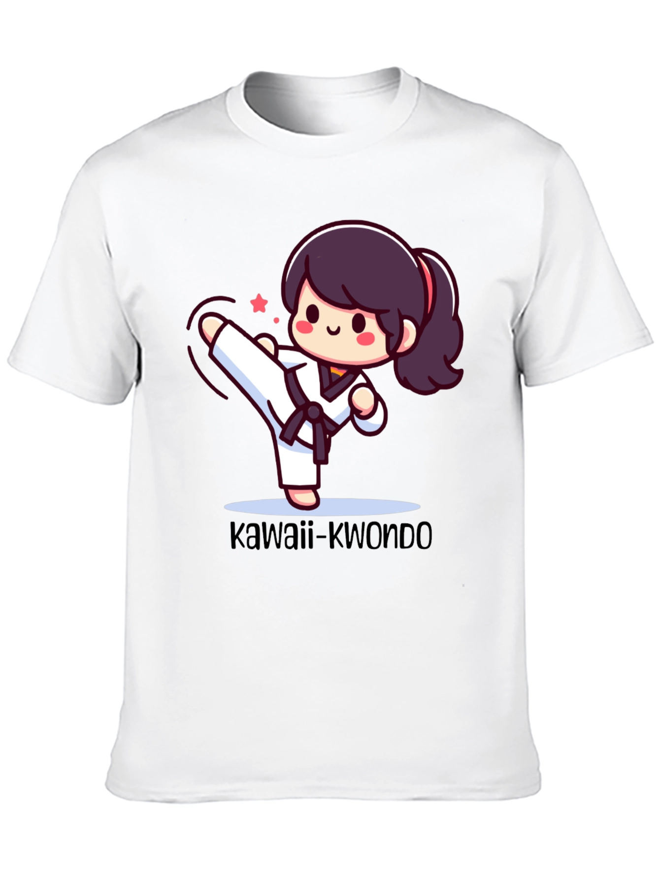 Black Kawaii Kwondo Black T-Shirt view 10