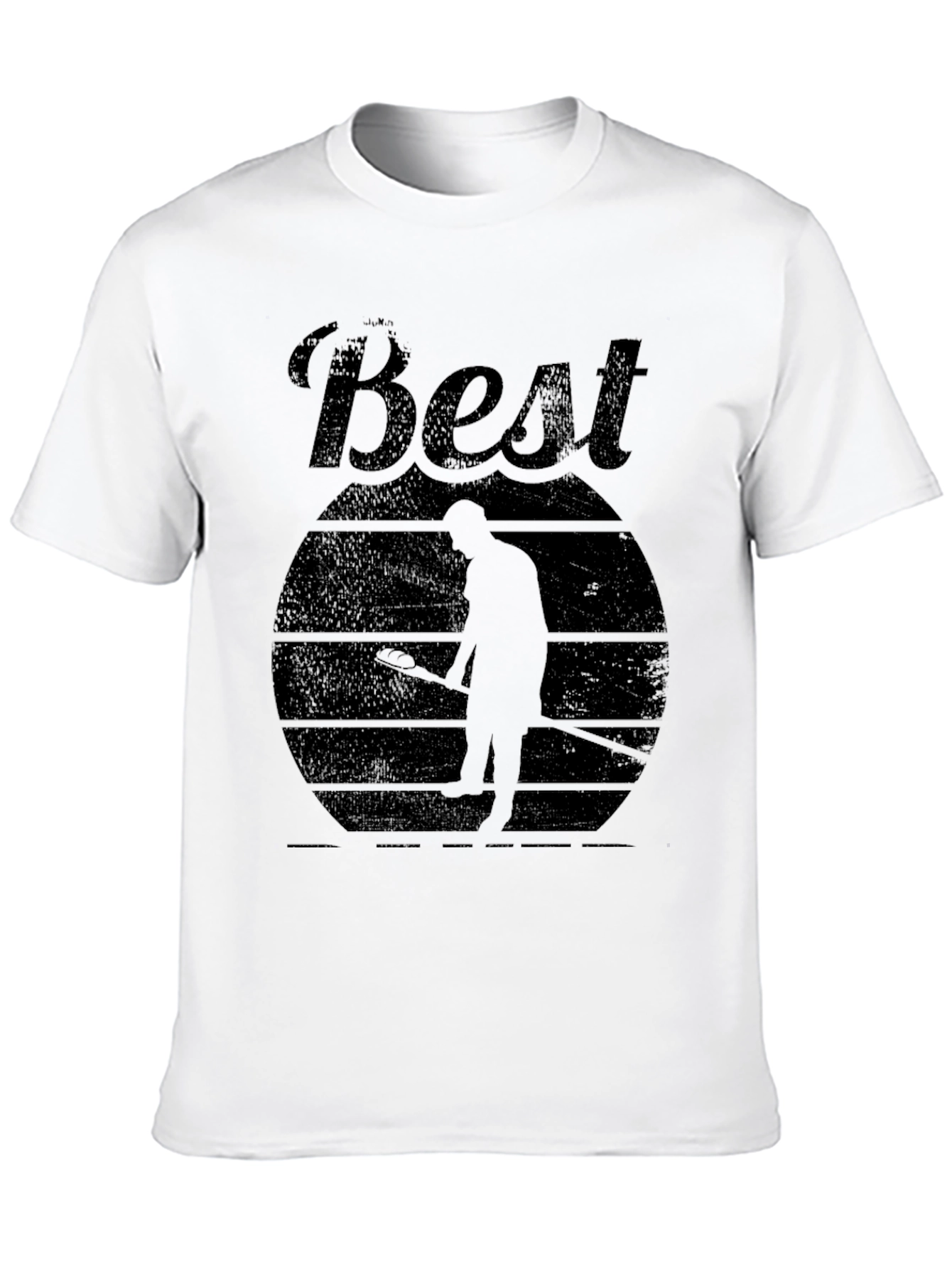 Black Best Curling Ever! Men's Black T-Shirt view 10
