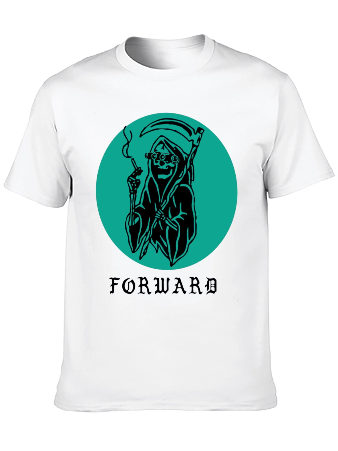 Black Smoking Grim Reaper Graphic T-Shirt view 10